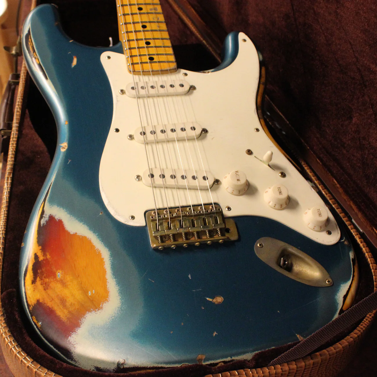 Nash S57 Guitar, Ocean Turquoise over 3 Tone Sunburst - Image 10