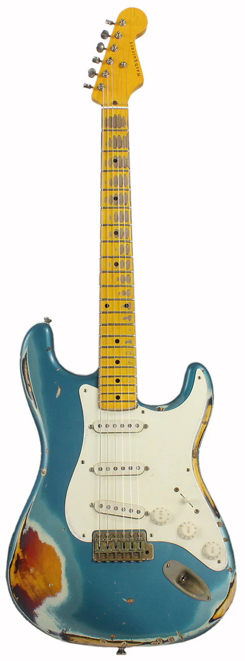 Nash S57 Guitar, Ocean Turquoise over 3 Tone Sunburst - Image 2