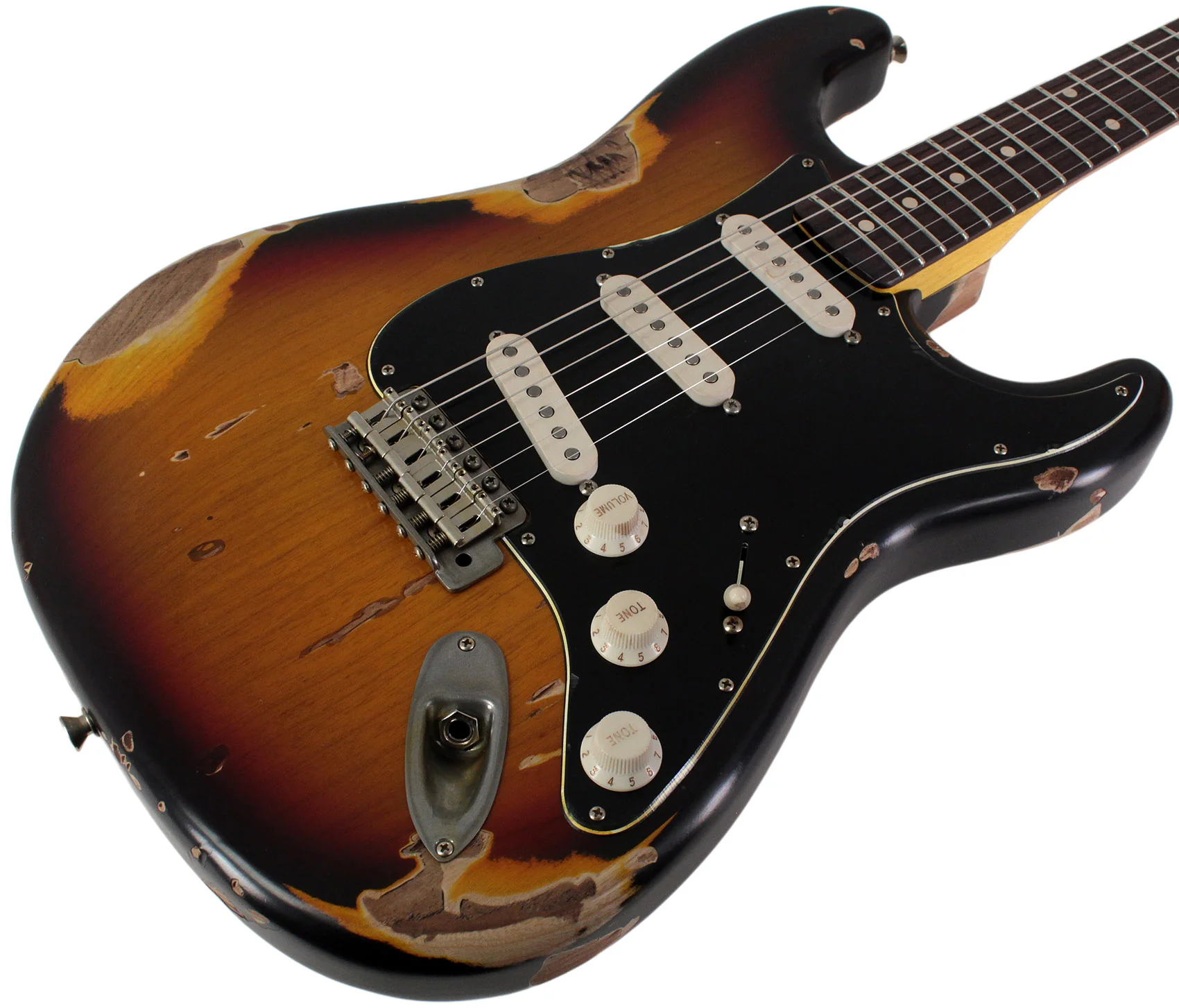 Nash S63 Guitar, 3-Tone Sunburst, Black PG (SRV Vibe) - Image 2