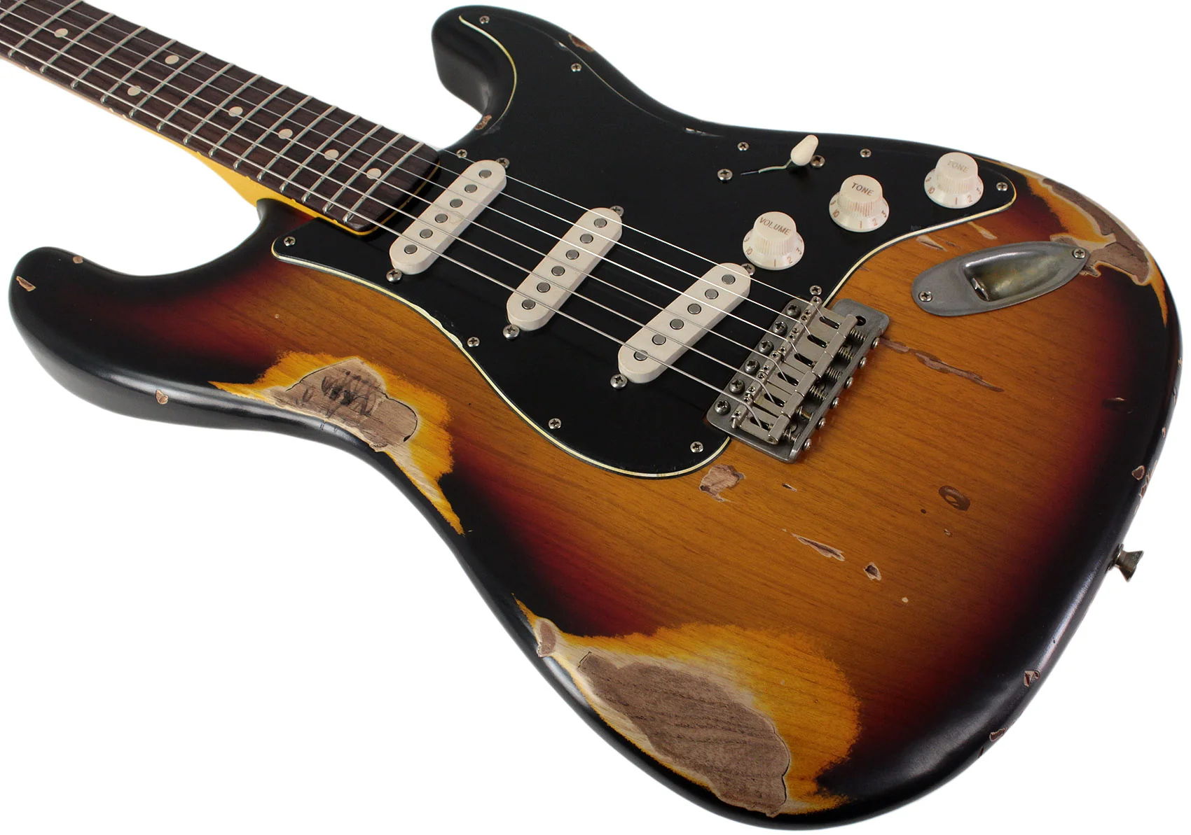 Nash S63 Guitar, 3-Tone Sunburst, Black PG (SRV Vibe) - Image 4