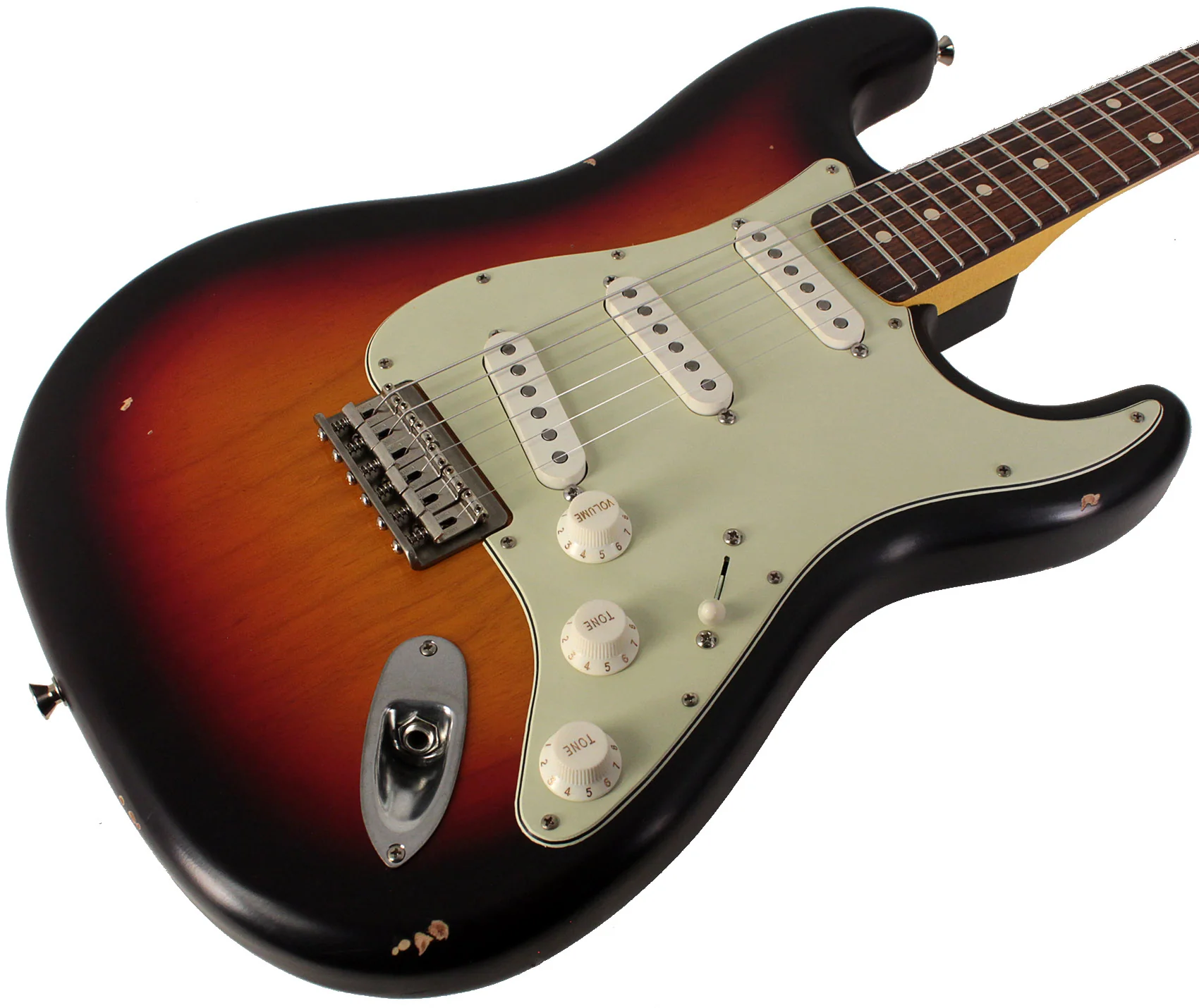 Nash S63 Guitar, 3-Tone Sunburst, Hard Tail, Light Aging - Image 2