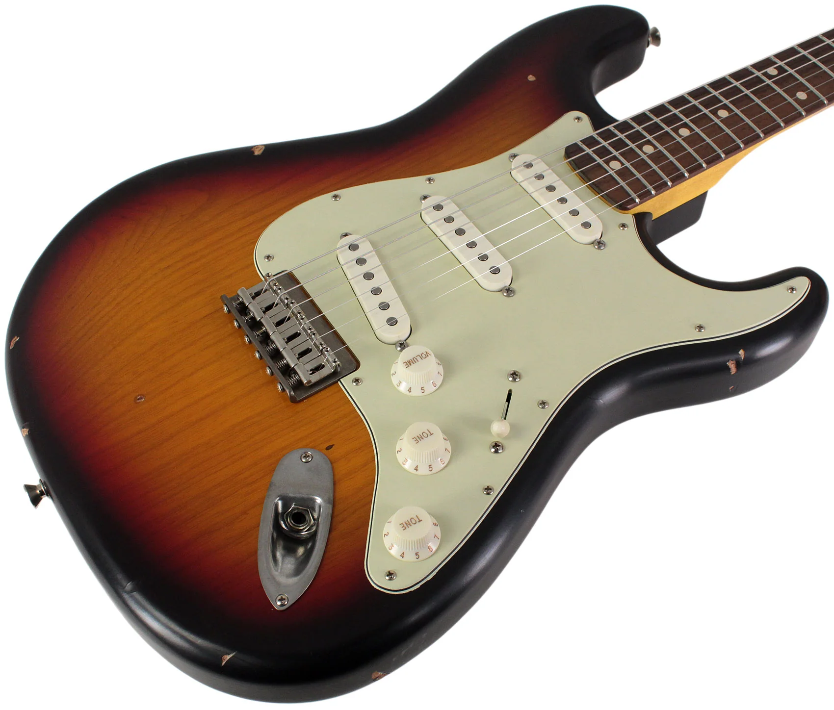 Nash S63 Guitar, 3-Tone Sunburst, Hard Tail, Light Aging - Image 2