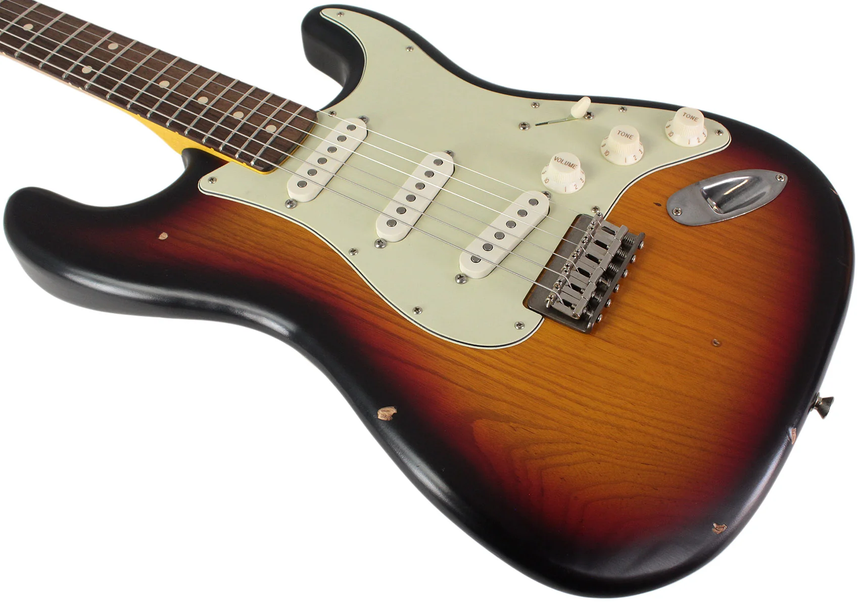 Nash S63 Guitar, 3-Tone Sunburst, Hard Tail, Light Aging - Image 4