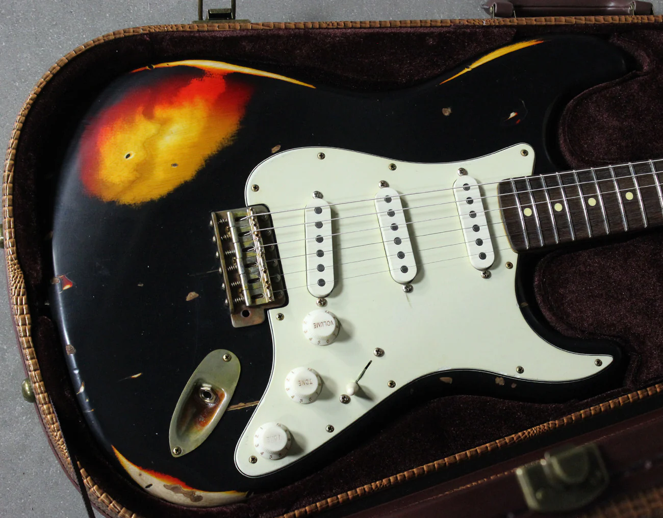 Nash S63 Guitar, Black over 3 Tone Sunburst - Image 10