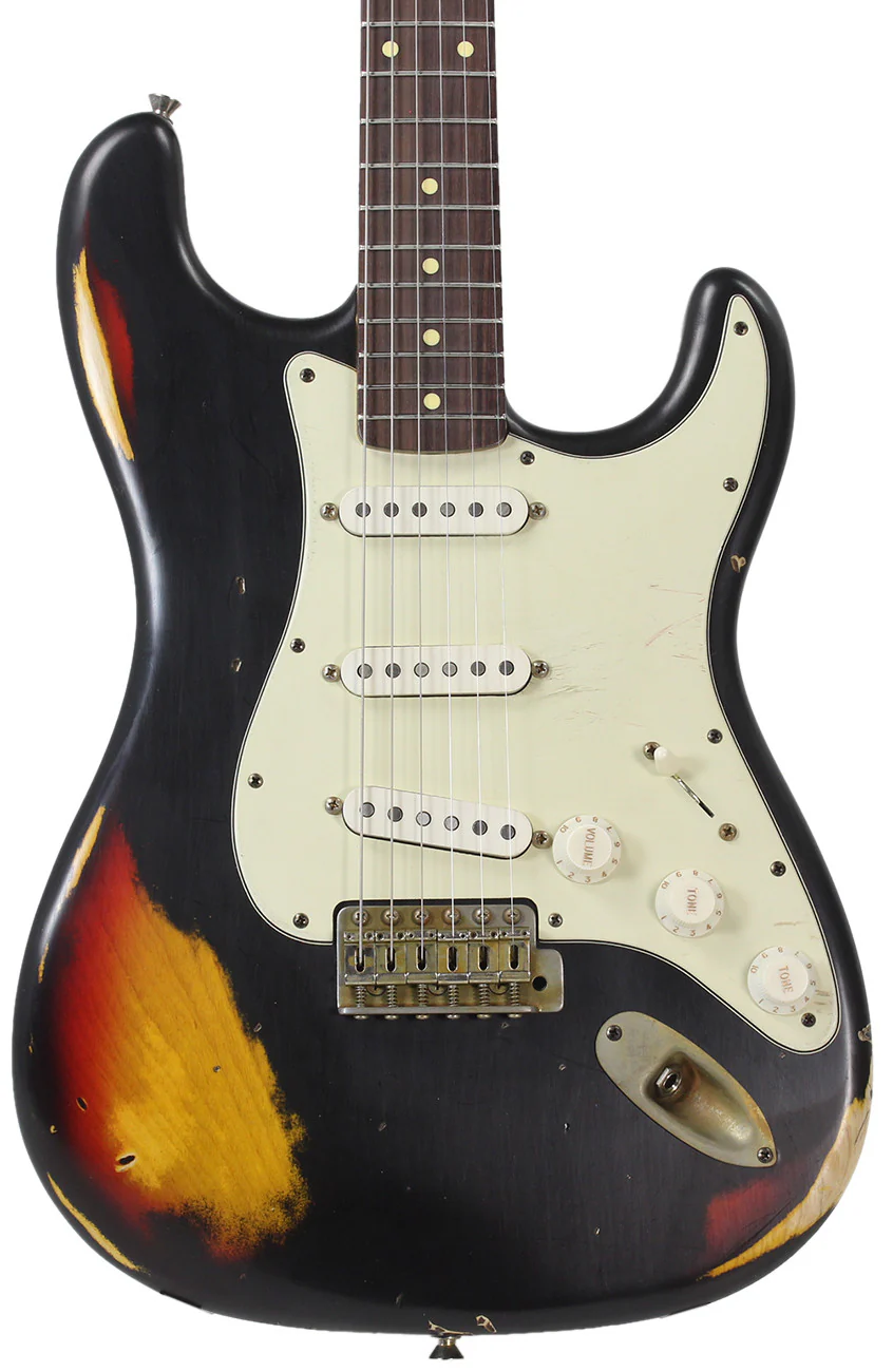 Nash S63 Guitar, Black over 3 Tone Sunburst - Image 3
