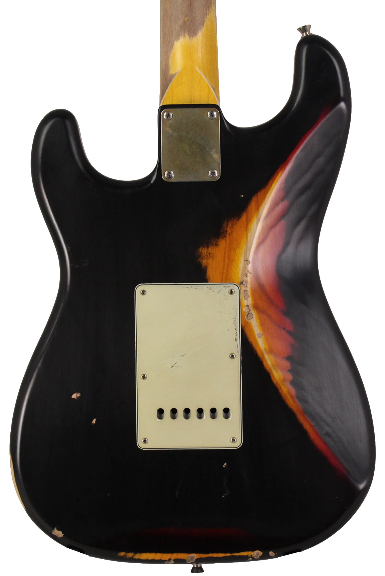 Nash S63 Guitar, HSS, Black over 3 Tone Sunburst, Heavy Aging - Image 5