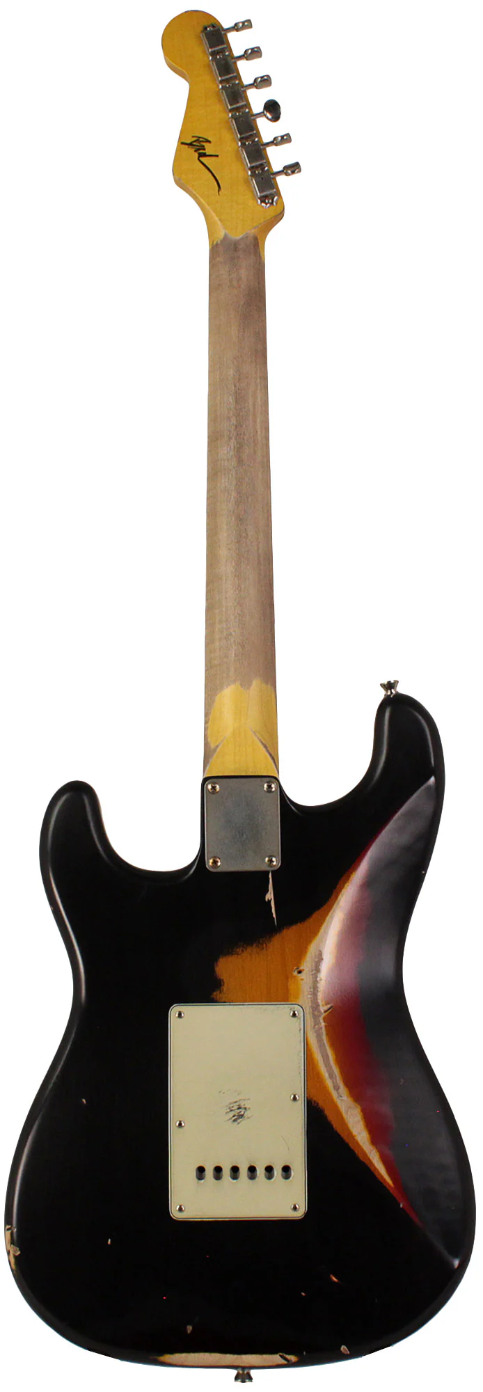 Nash S63 Guitar, HSS, Black over 3 Tone Sunburst, Heavy Aging - Image 7