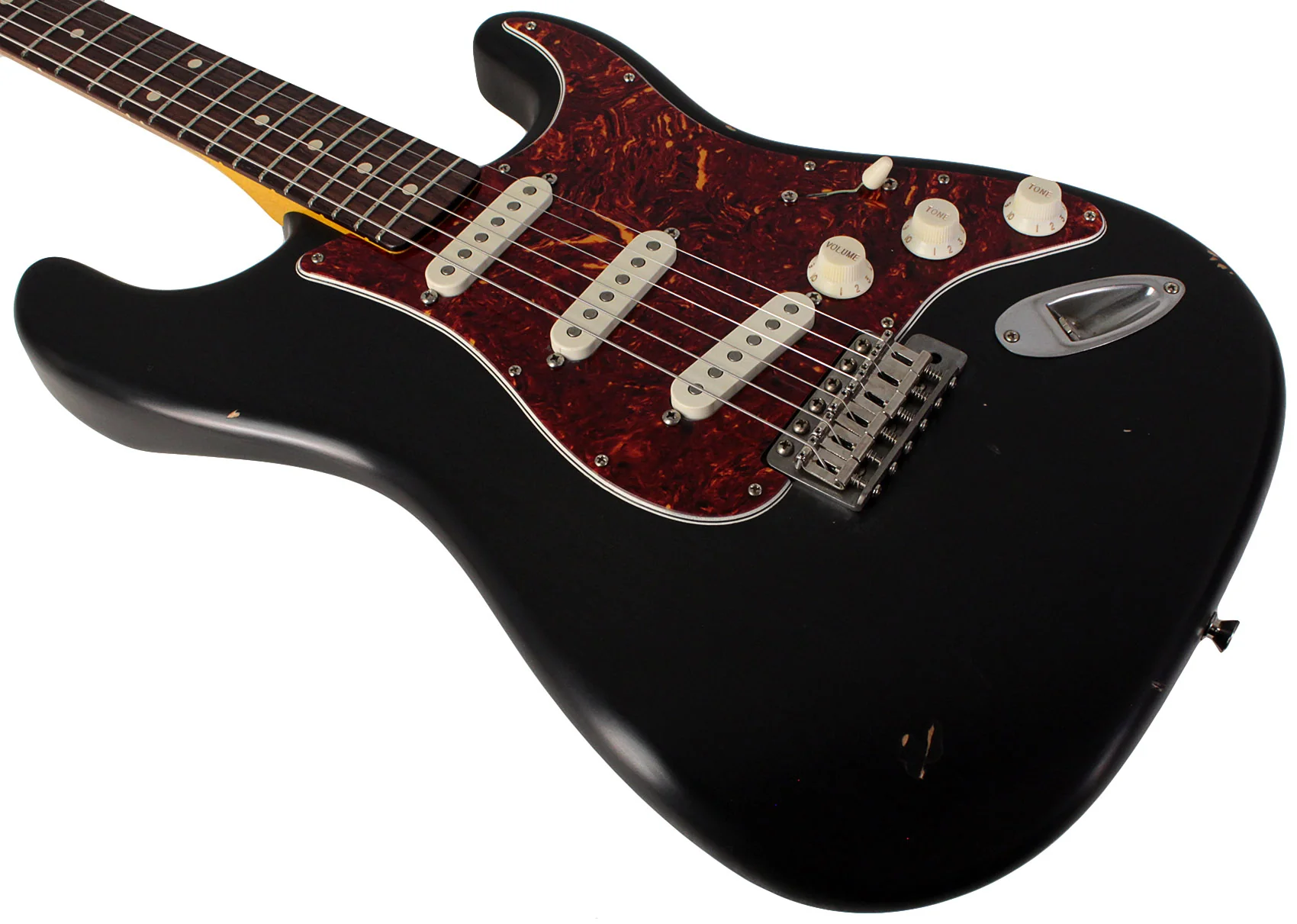 Nash S63 Guitar, Black, Tortoise Shell, Light Aging - Image 4
