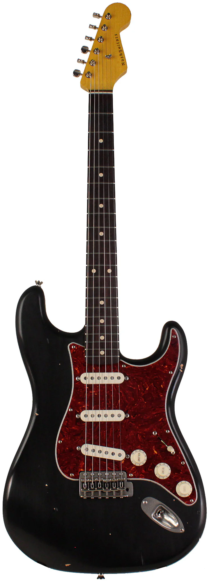 Nash S63 Guitar, Black, Tortoise Shell, Light Aging