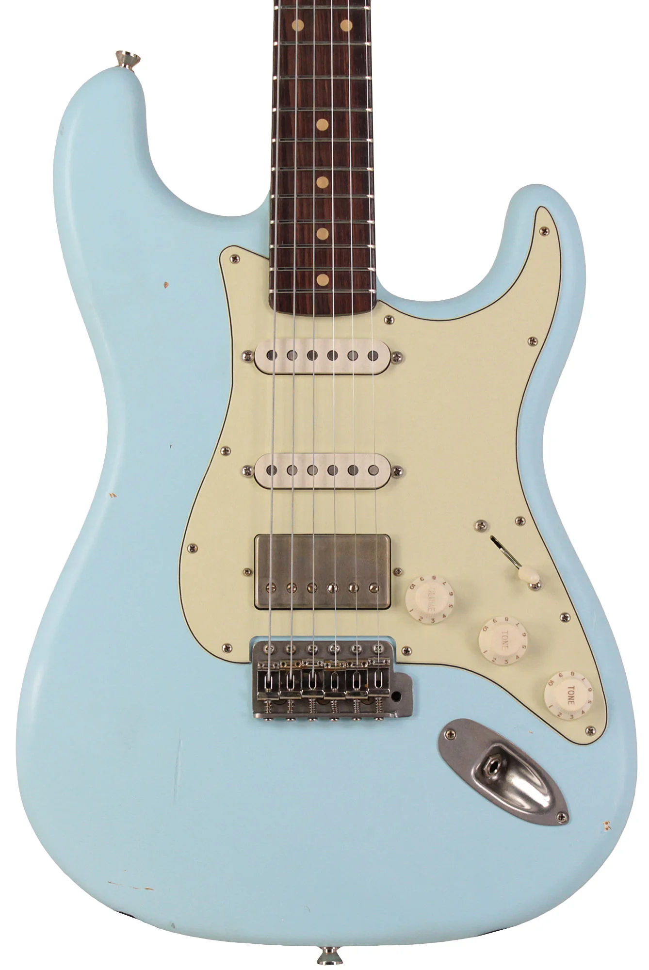 Nash S63 Guitar, Sonic Blue, HSS, Light Aging - Image 5