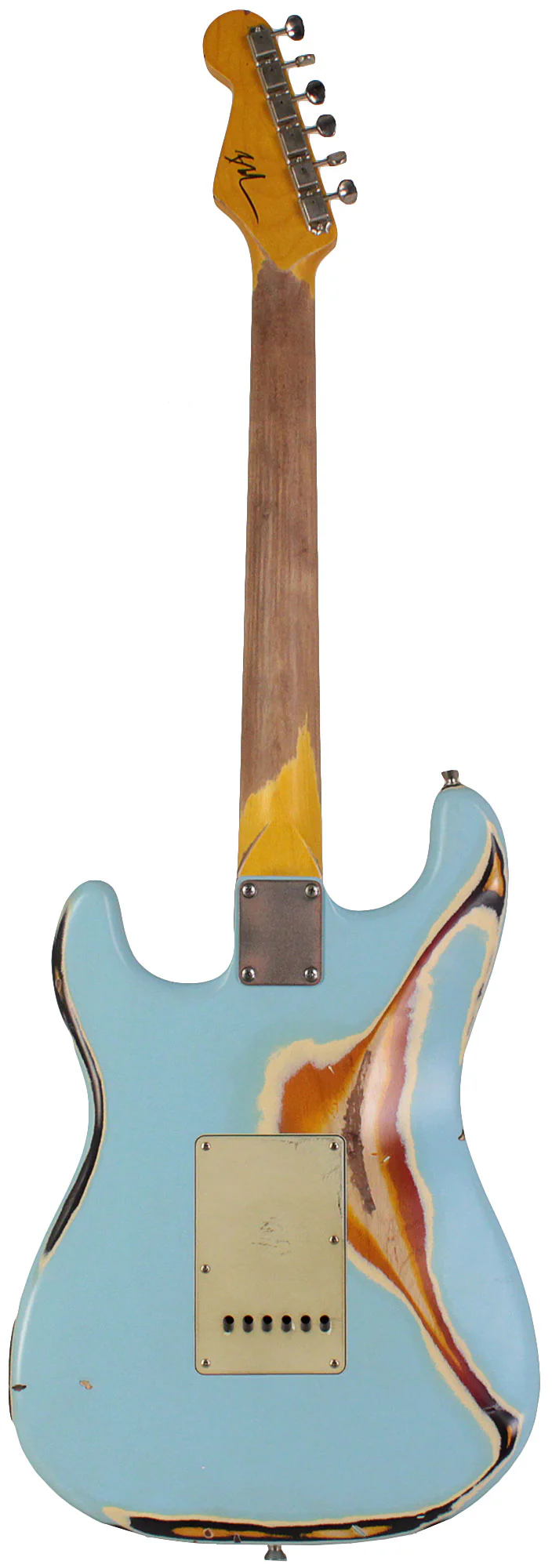 Nash S63 Guitar, Sonic Blue over 3 Tone Sunburst - Image 7