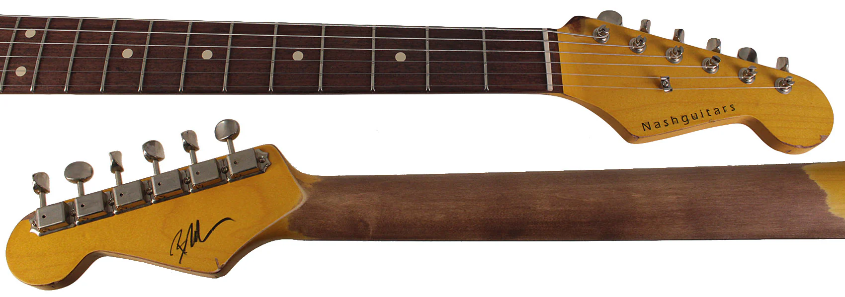 Nash S63 Guitar, HSS, Ocean Turquoise over 3 Tone Sunburst, Heavy Relic - Image 8