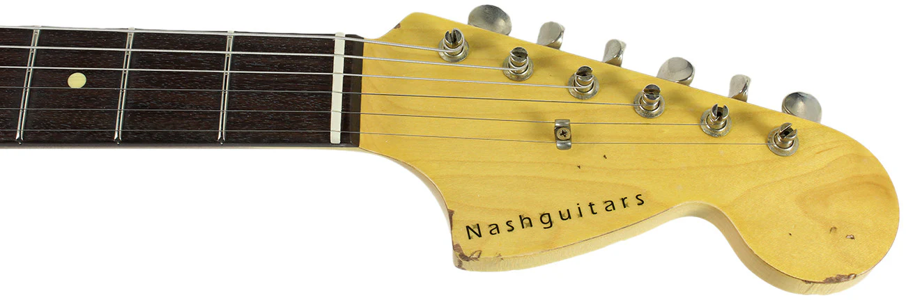 Nash S67 Guitar, "Jawbreaker" Black/ Olympic White/ Candy Apple Red - Image 8