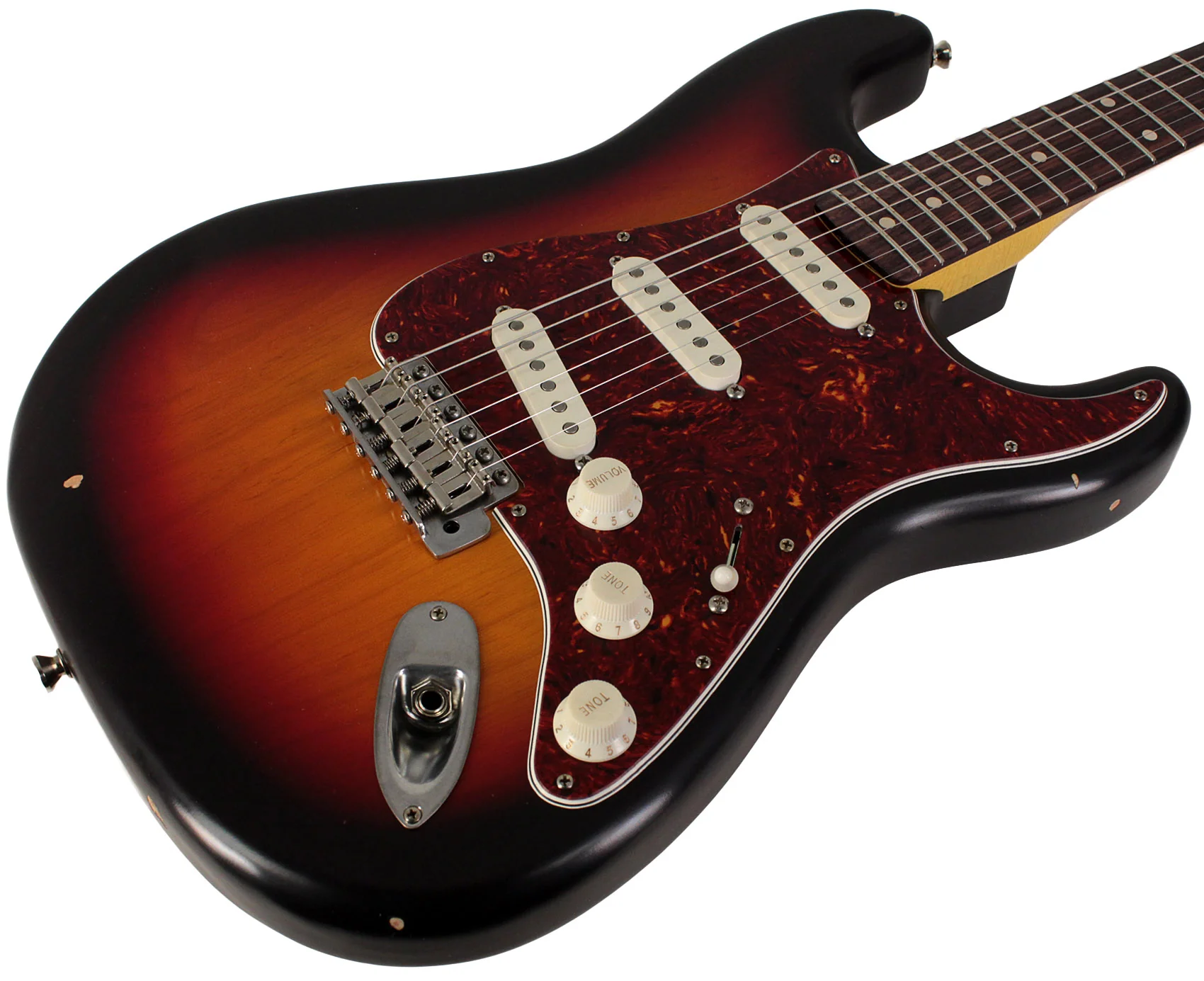 Nash S63 Guitar, 3-Tone Sunburst, Light Aging, Tortoise Shell - Image 2