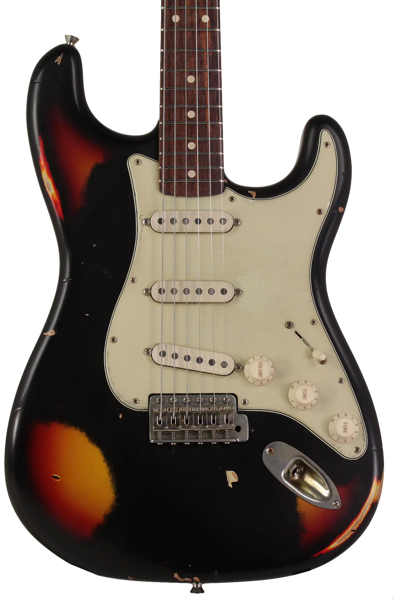 Nash S63 Guitar, Black over 3 Tone Sunburst - Image 5