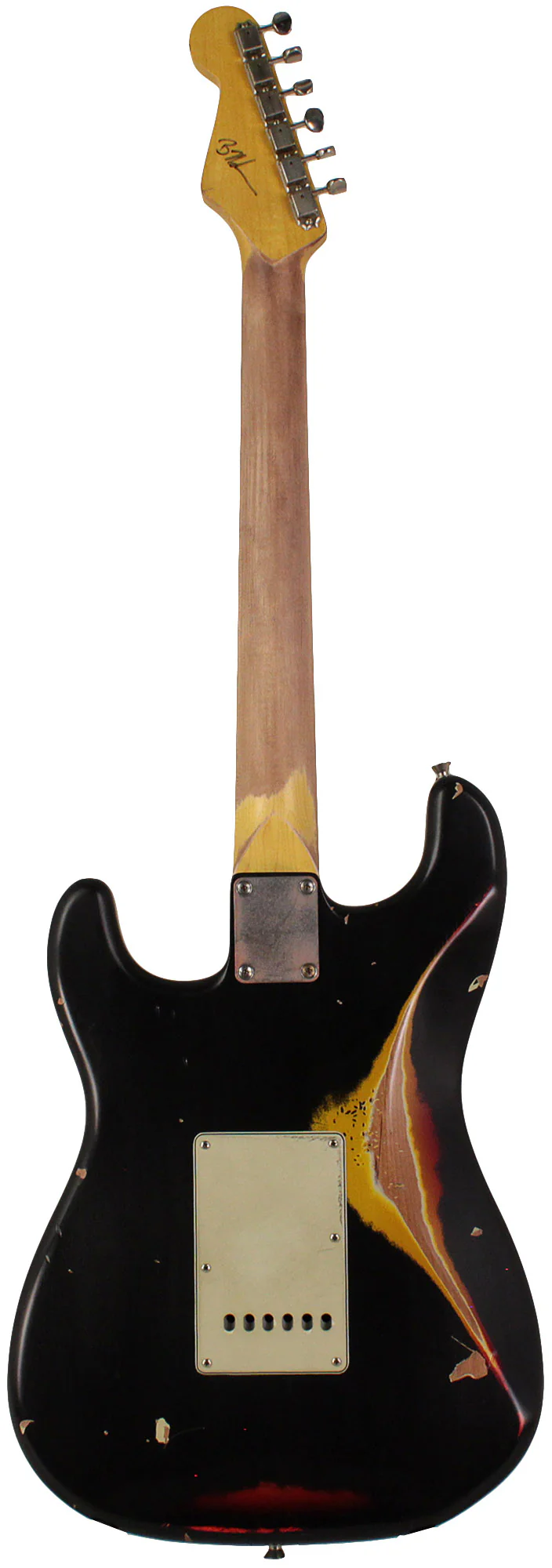 Nash S63 Guitar, Black over 3 Tone Sunburst - Image 7