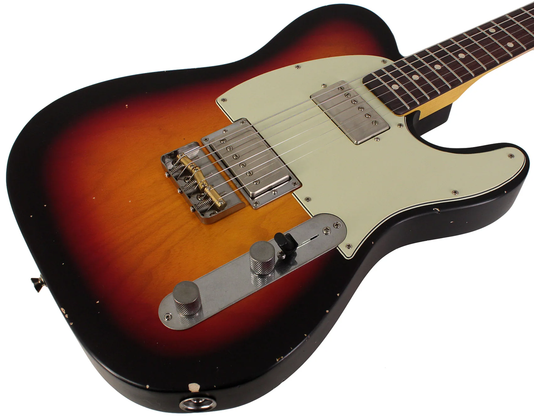 Nash T2HB Guitar, 3 Tone Sunburst, Light Aging - Image 2