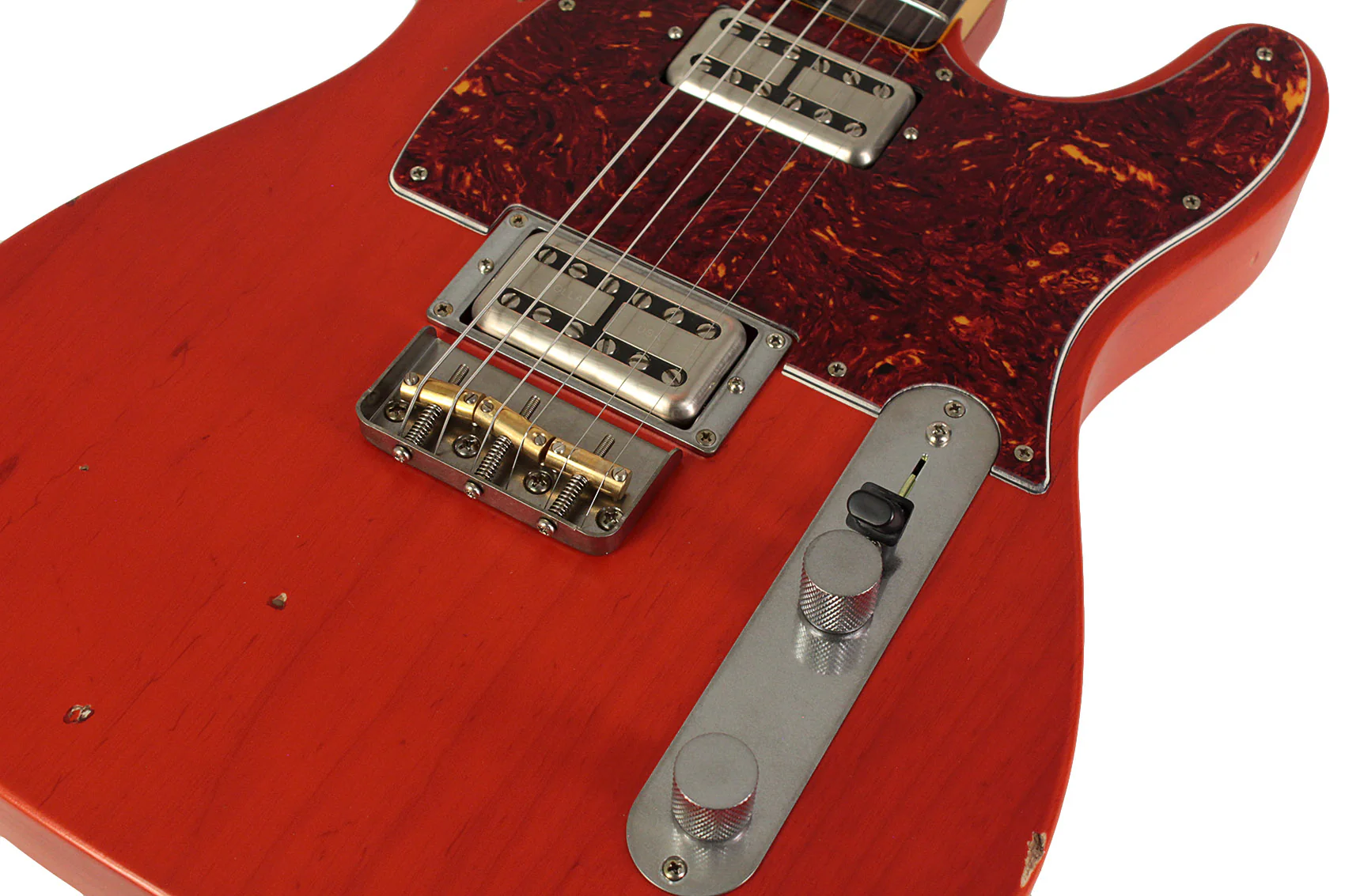 Nash T2HB Guitar, Lollartrons, Gretsch Orange, Light Aging - Image 3
