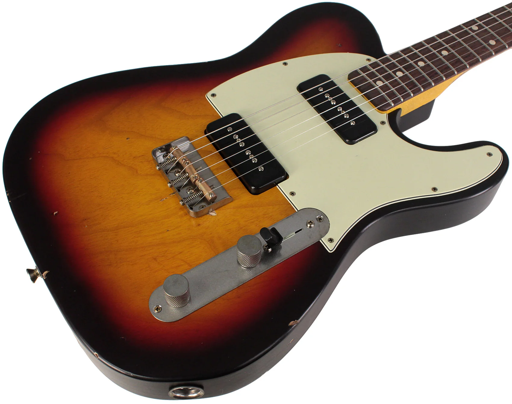 Nash T2HB Guitar, P90's, 3 Tone Burst, Light Aging - Image 2