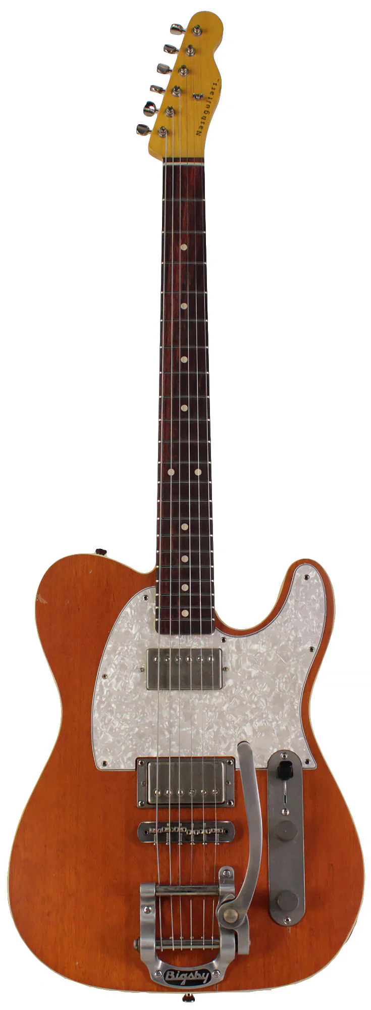 Nash T2HB Guitar, Vintage Amber, Mahogany Body, Double Bound, Bigsby