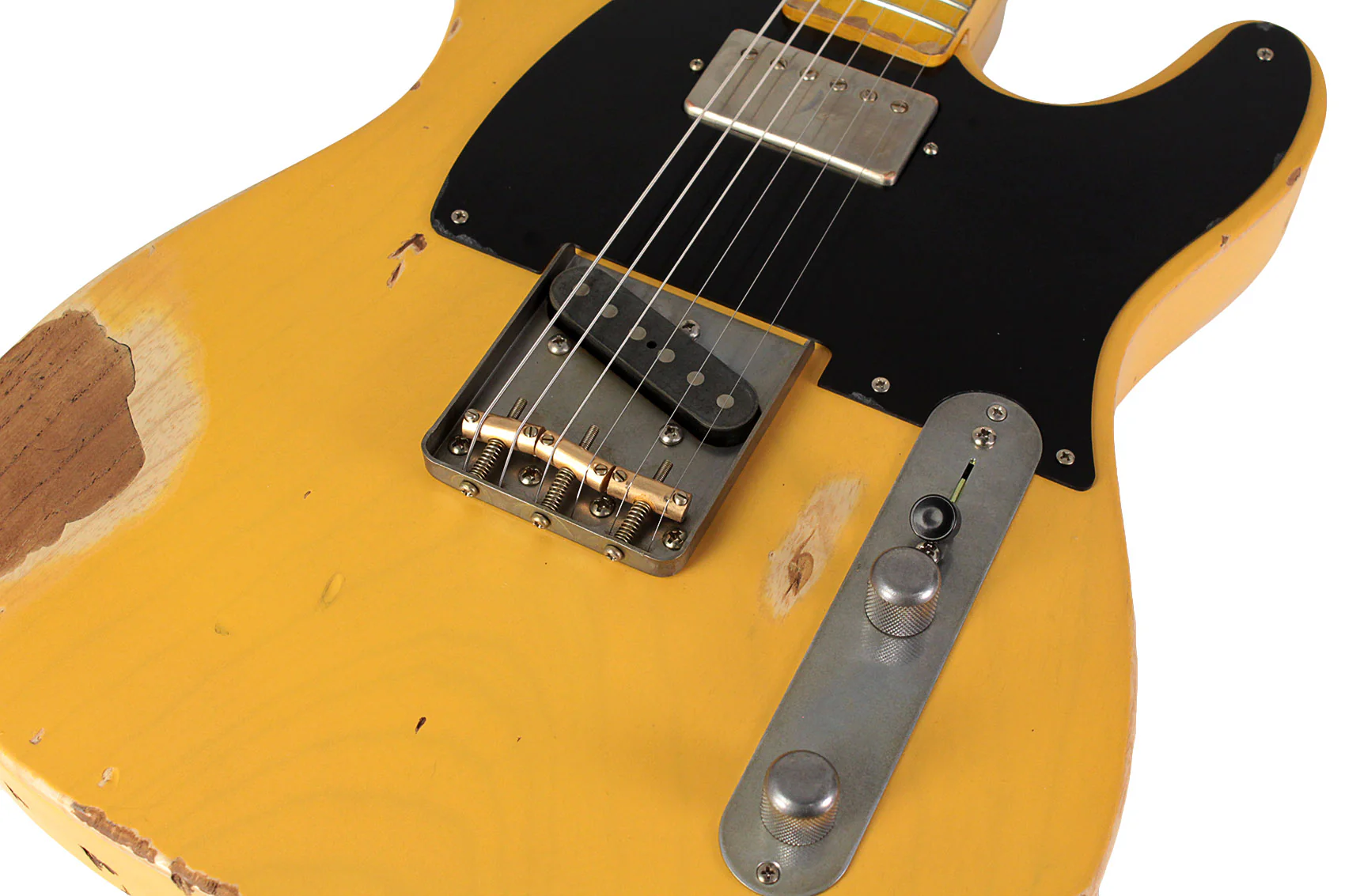Nash T52 Guitar, Butterscotch Blonde, Humbucker, Heavy Aging - Image 3
