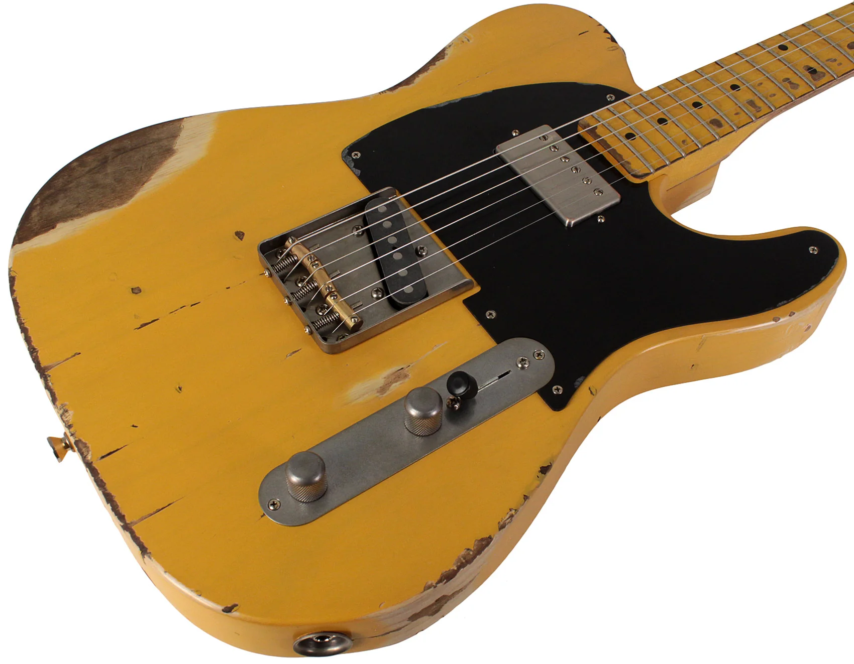 Nash T52 Guitar, Butterscotch Blonde, Humbucker, Heavy Aging - Image 2