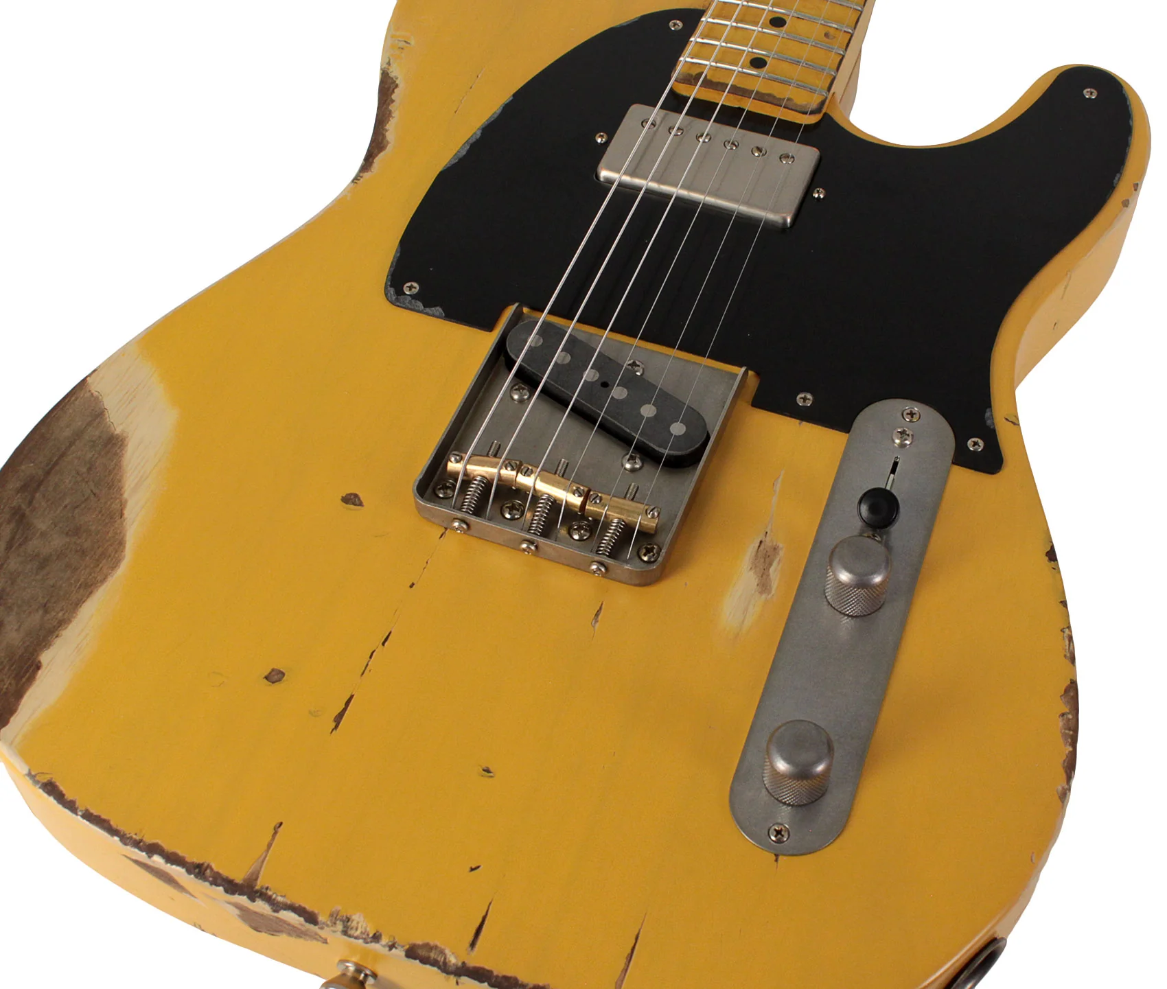 Nash T52 Guitar, Butterscotch Blonde, Humbucker, Heavy Aging - Image 3