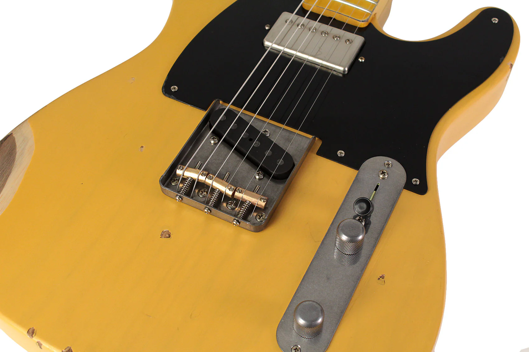 Nash T52 Guitar, Butterscotch Blonde, Humbucker, Medium Aging - Image 3