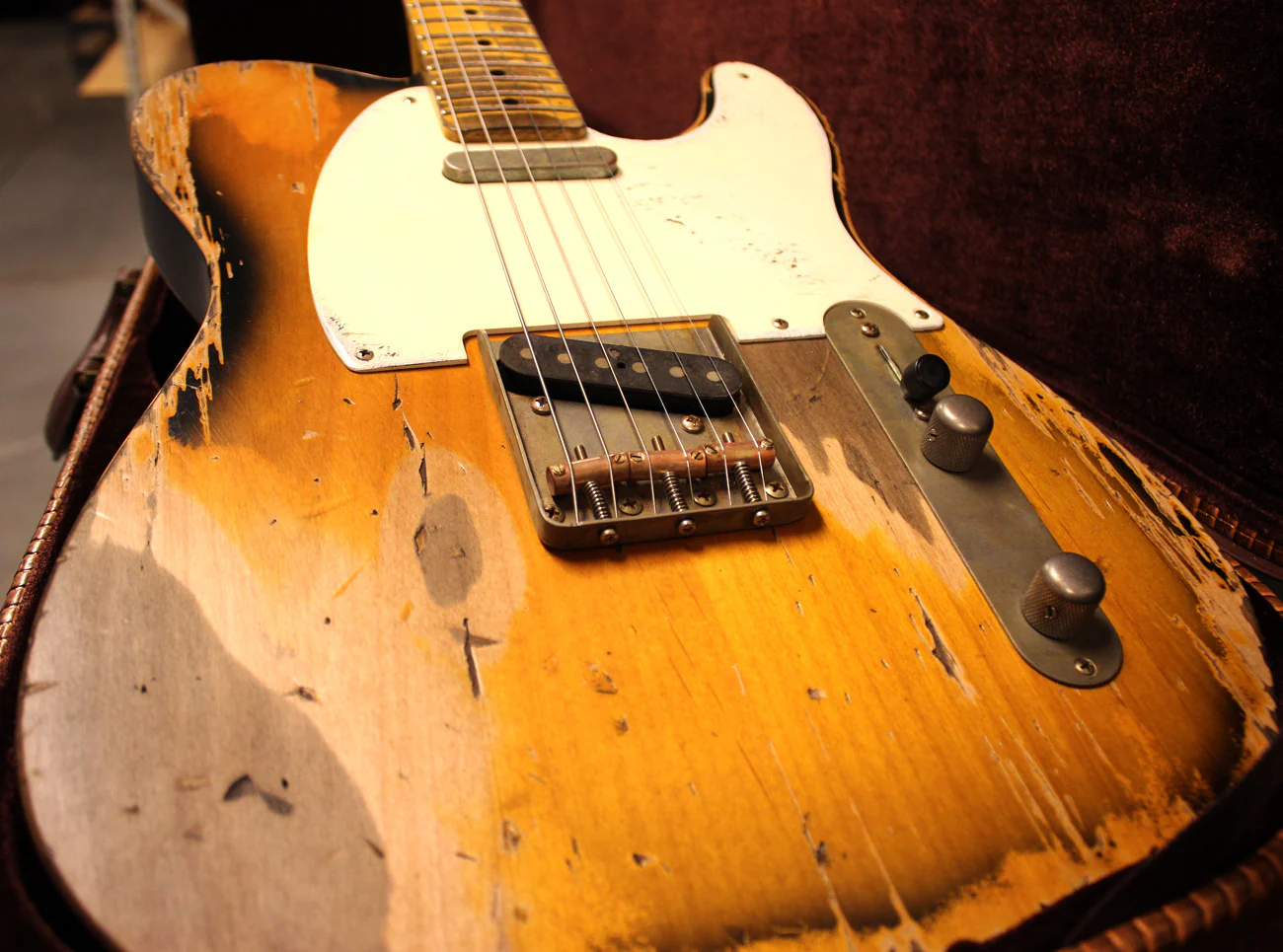 Nash T57 Guitar, 2-Tone Sunburst, Boat Neck, Extra Heavy Aging - Image 11