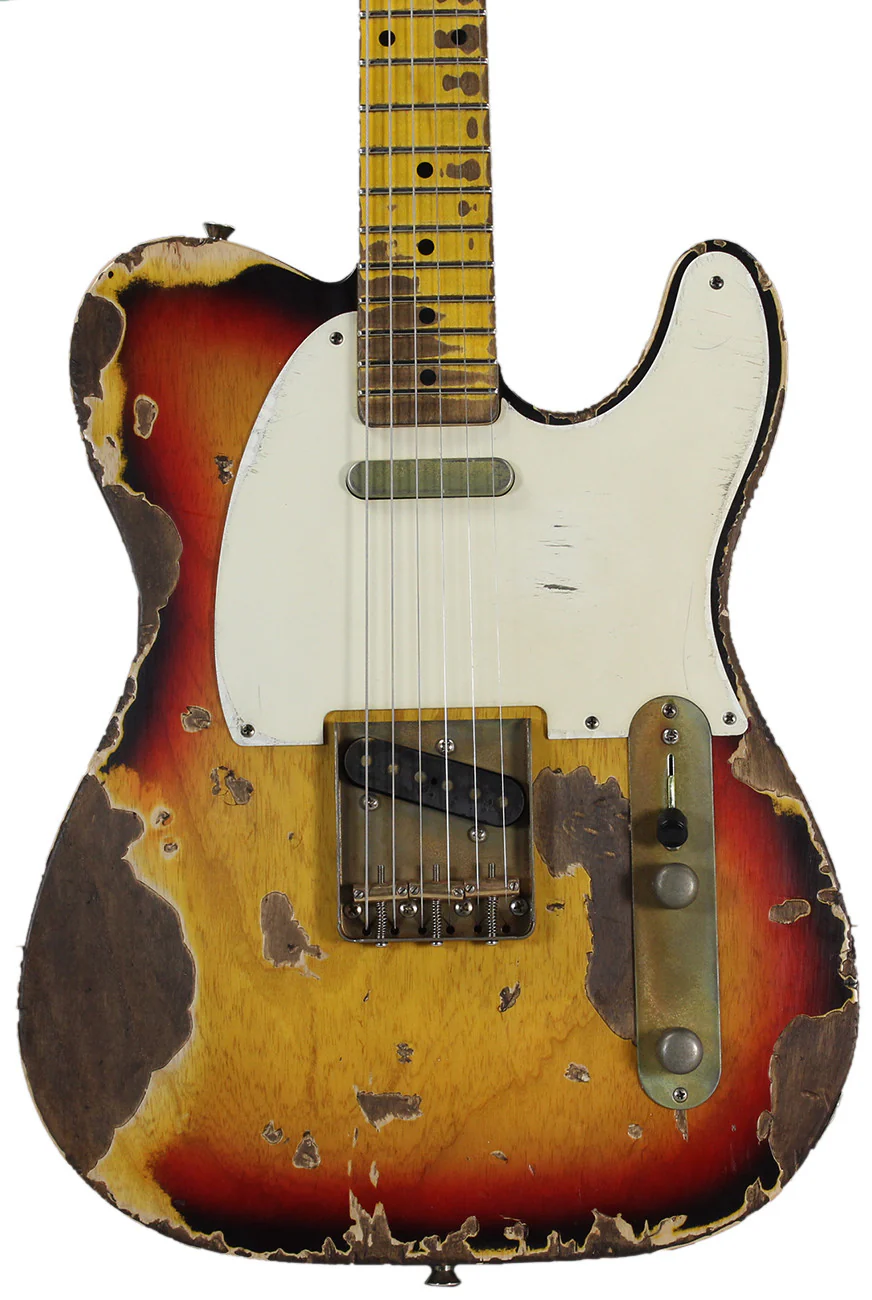 Nash T57 Guitar, 3 Tone Sunburst, Extra Heavy Relic - Image 3