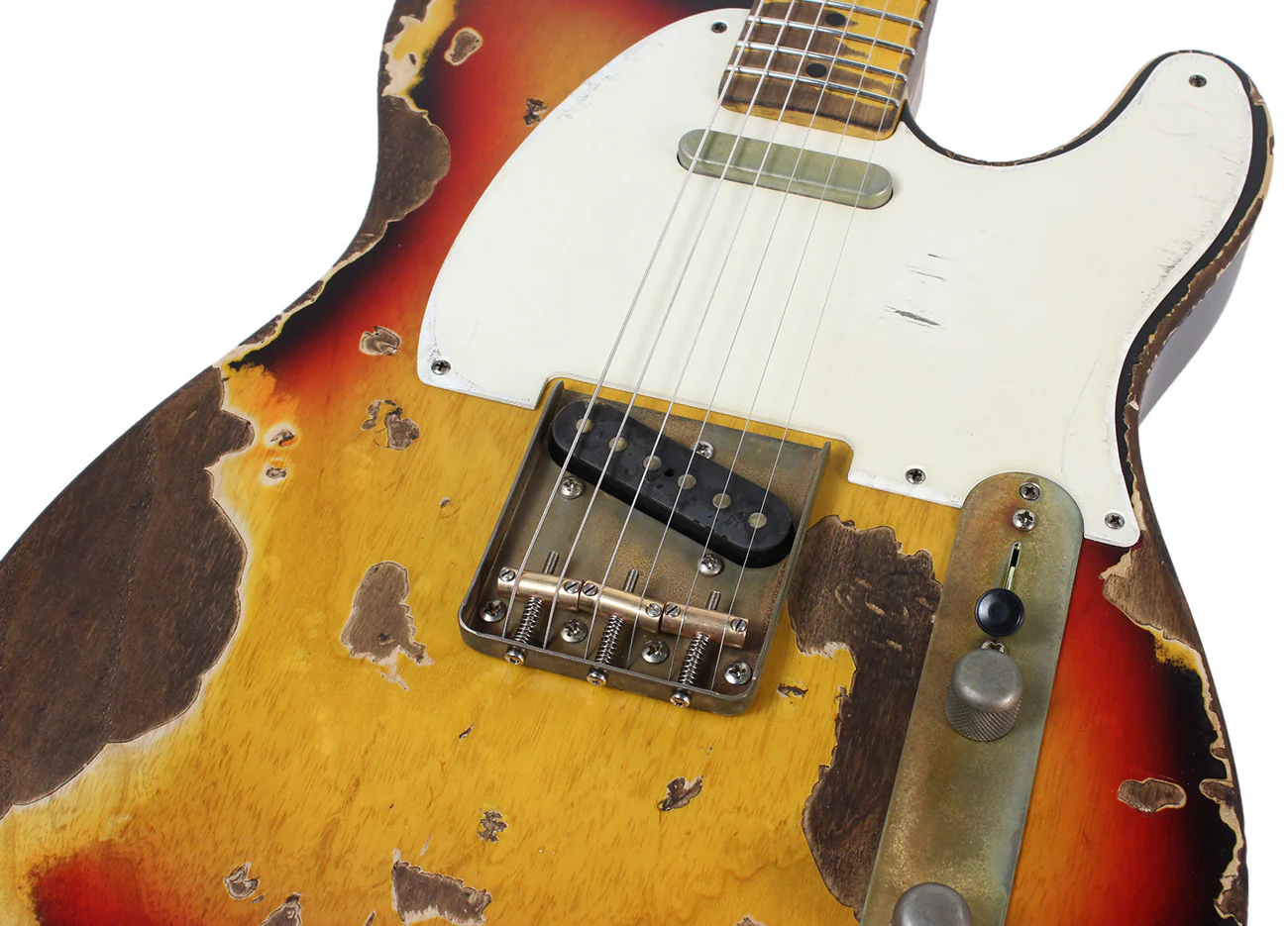 Nash T57 Guitar, 3 Tone Sunburst, Extra Heavy Relic - Image 7