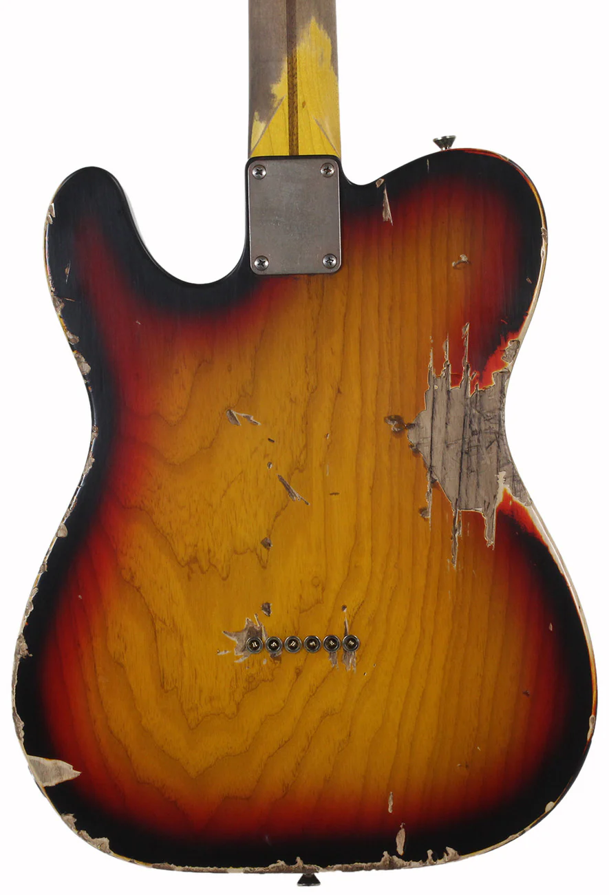 Nash T57 Guitar, 3 Tone Sunburst, Heavy Relic - Image 4