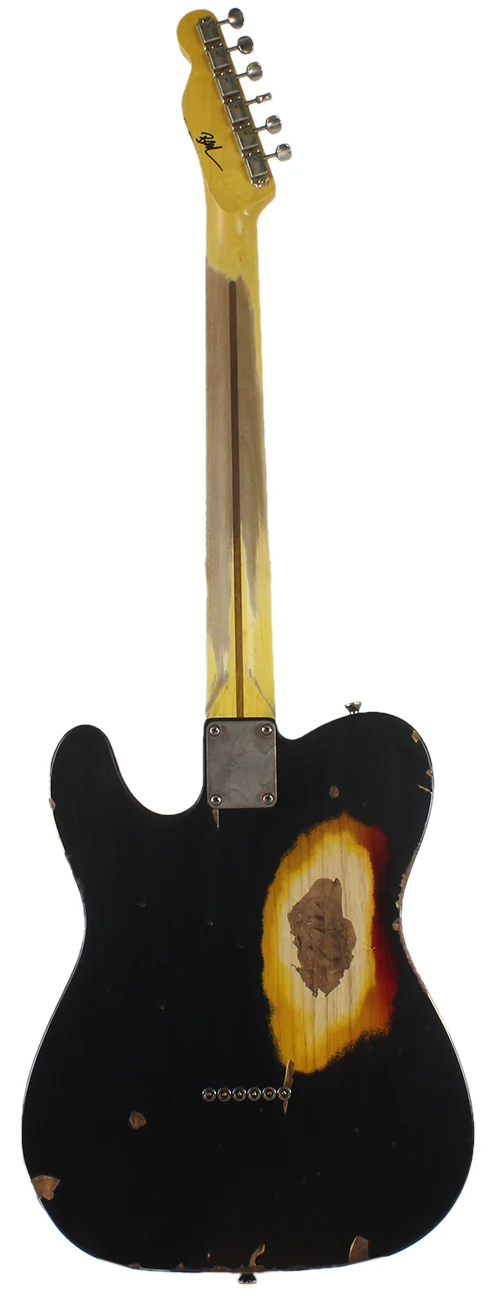 Nash T57 Guitar, Black over 3 Tone Sunburst, Heavy Relic - Image 5