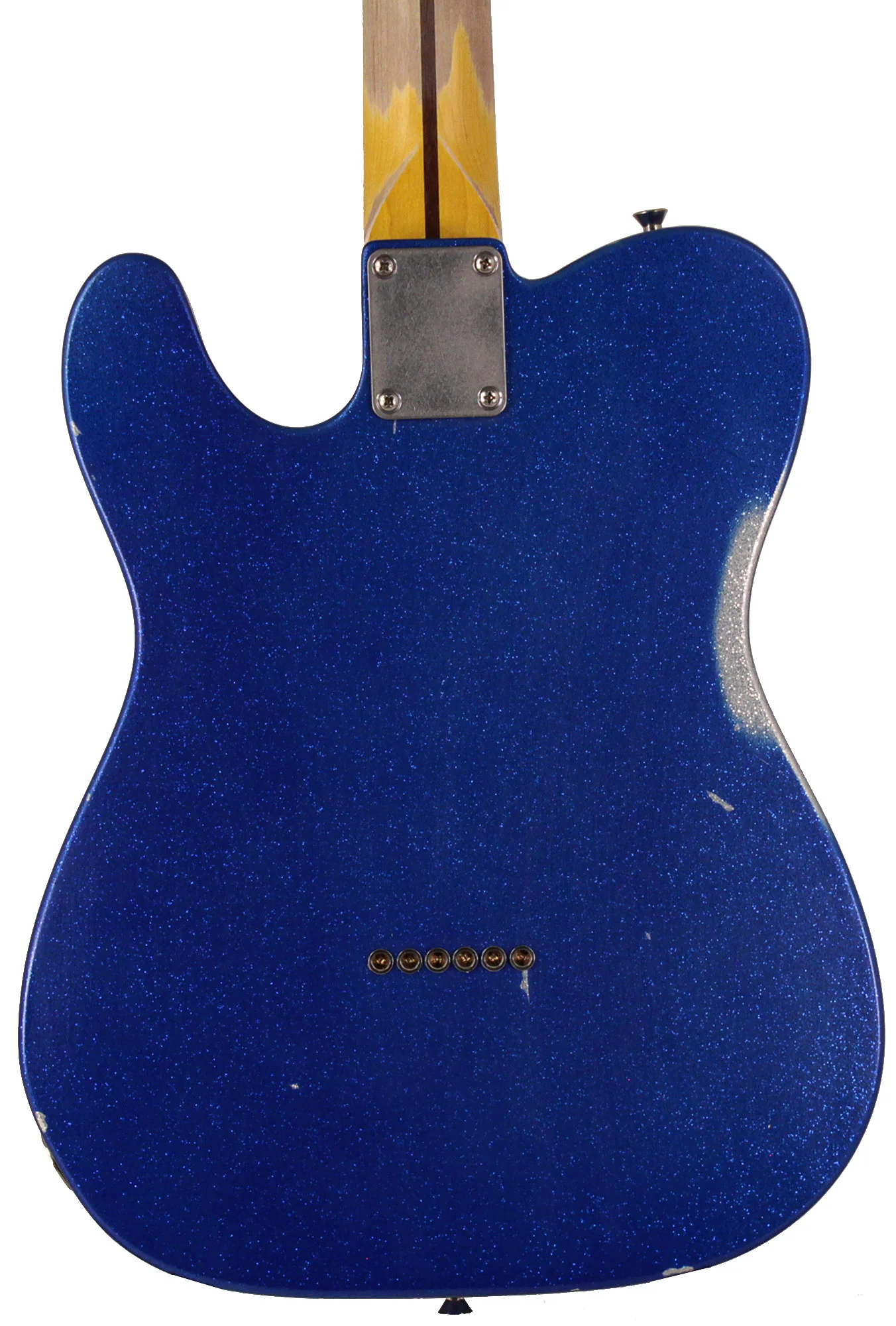 Nash T57 Guitar, Blue Sparkle, Matching Headstock, Medium Aging - Image 6