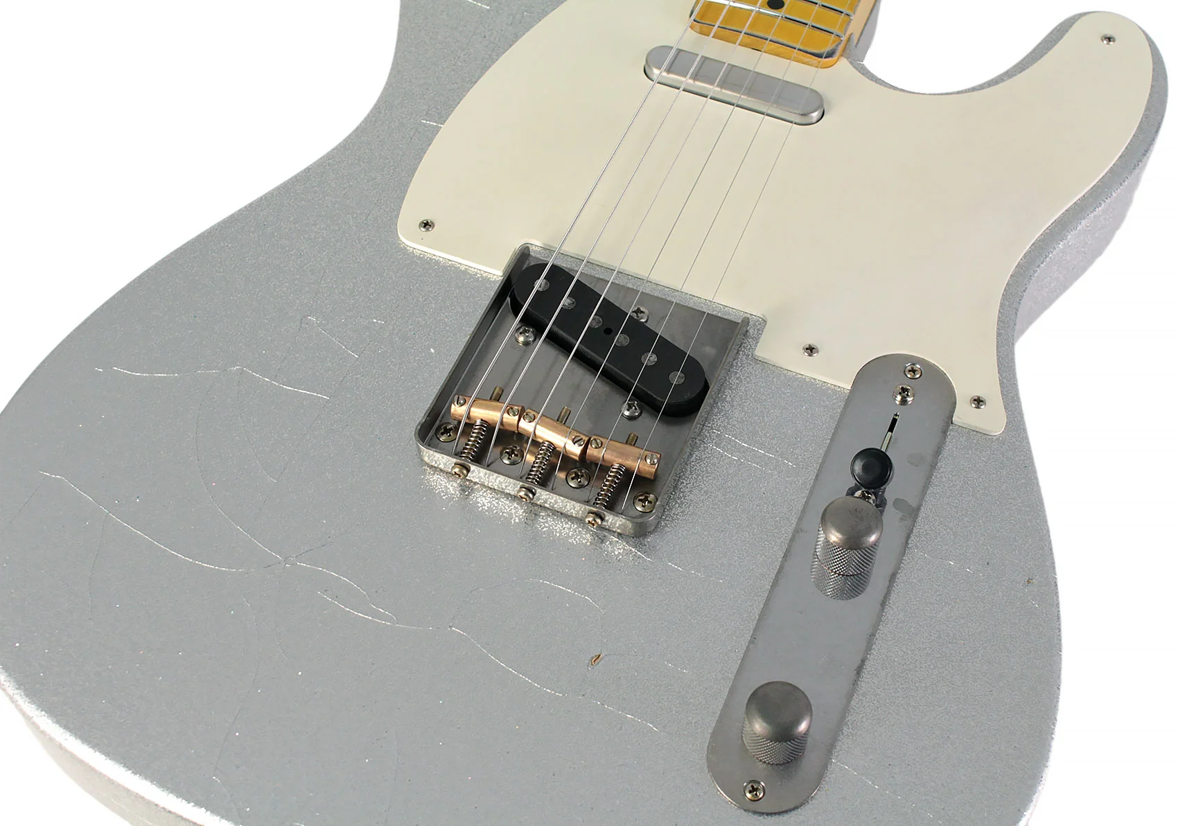 Nash T57 Guitar, Silver Sparkle, Light Aging - Image 3