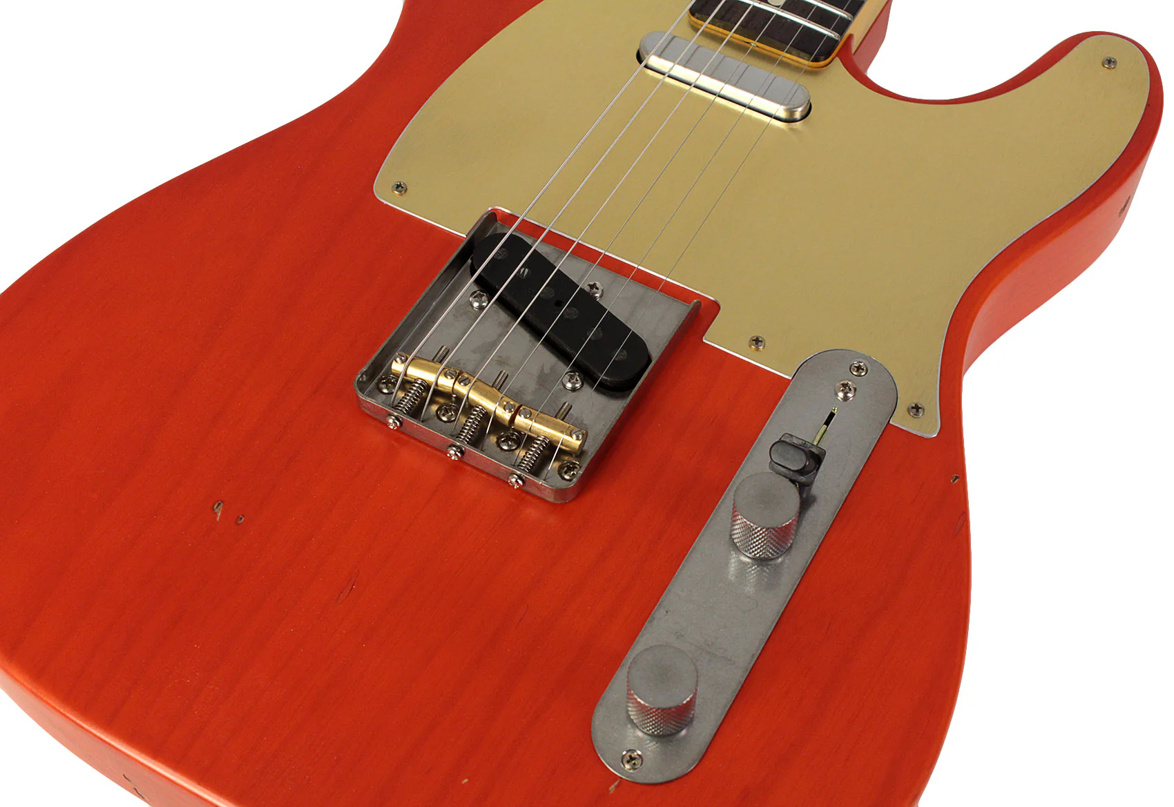 Nash T63 Guitar, Gretsch Orange, Gold PG, Light Aging - Image 3