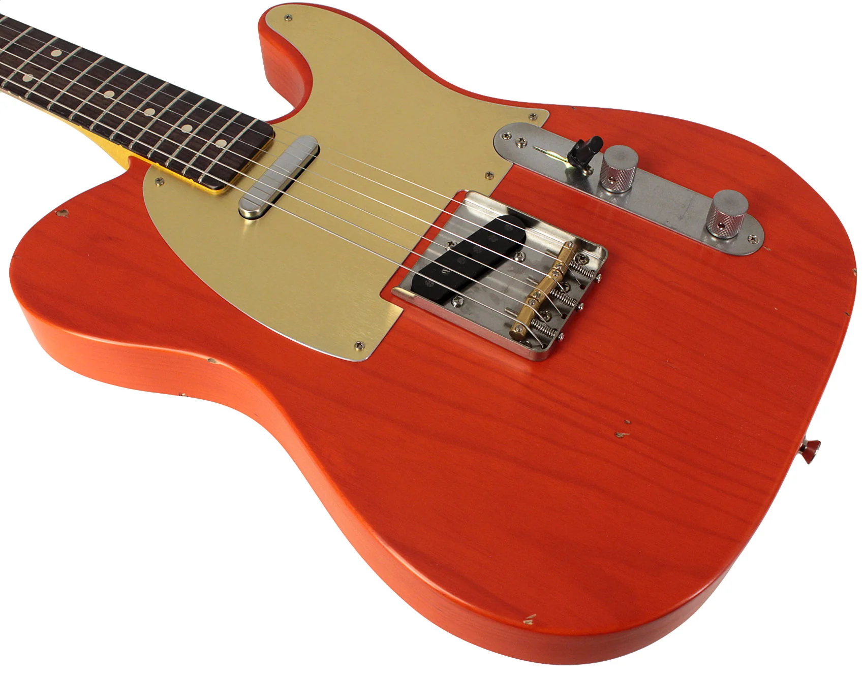 Nash T63 Guitar, Gretsch Orange, Gold PG, Light Aging - Image 4