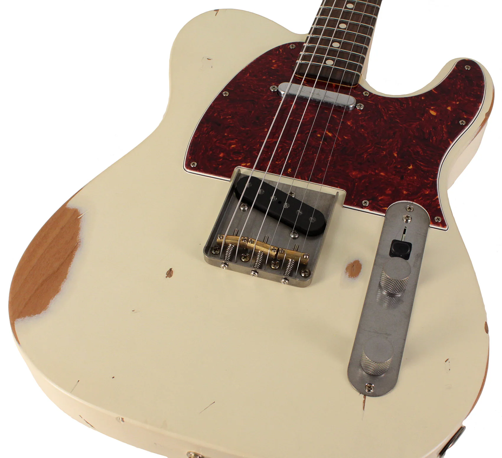 Nash T63 Guitar, Olympic White, Tortoise Shell, Medium Aging - Image 3