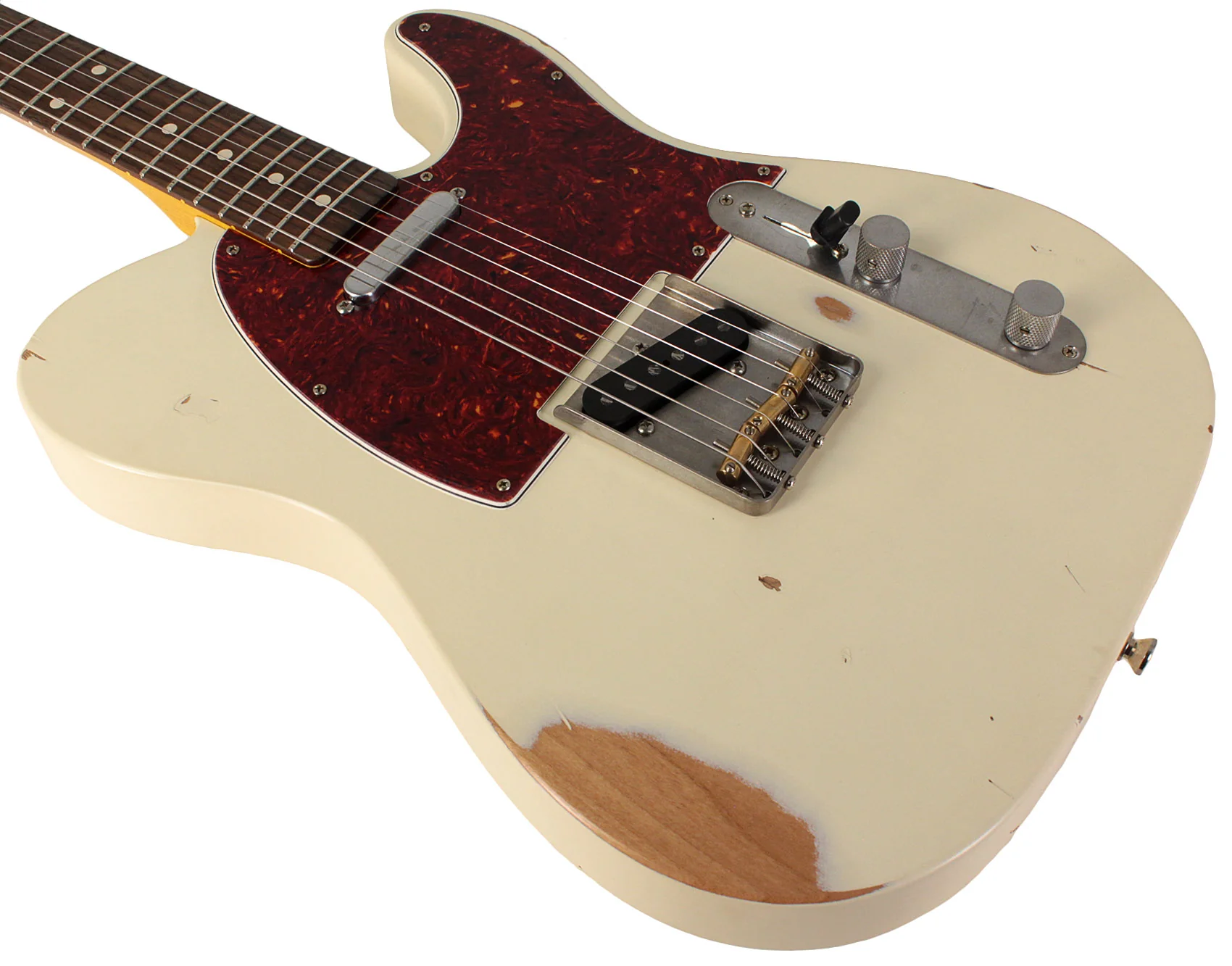 Nash T63 Guitar, Olympic White, Tortoise Shell, Medium Aging - Image 4