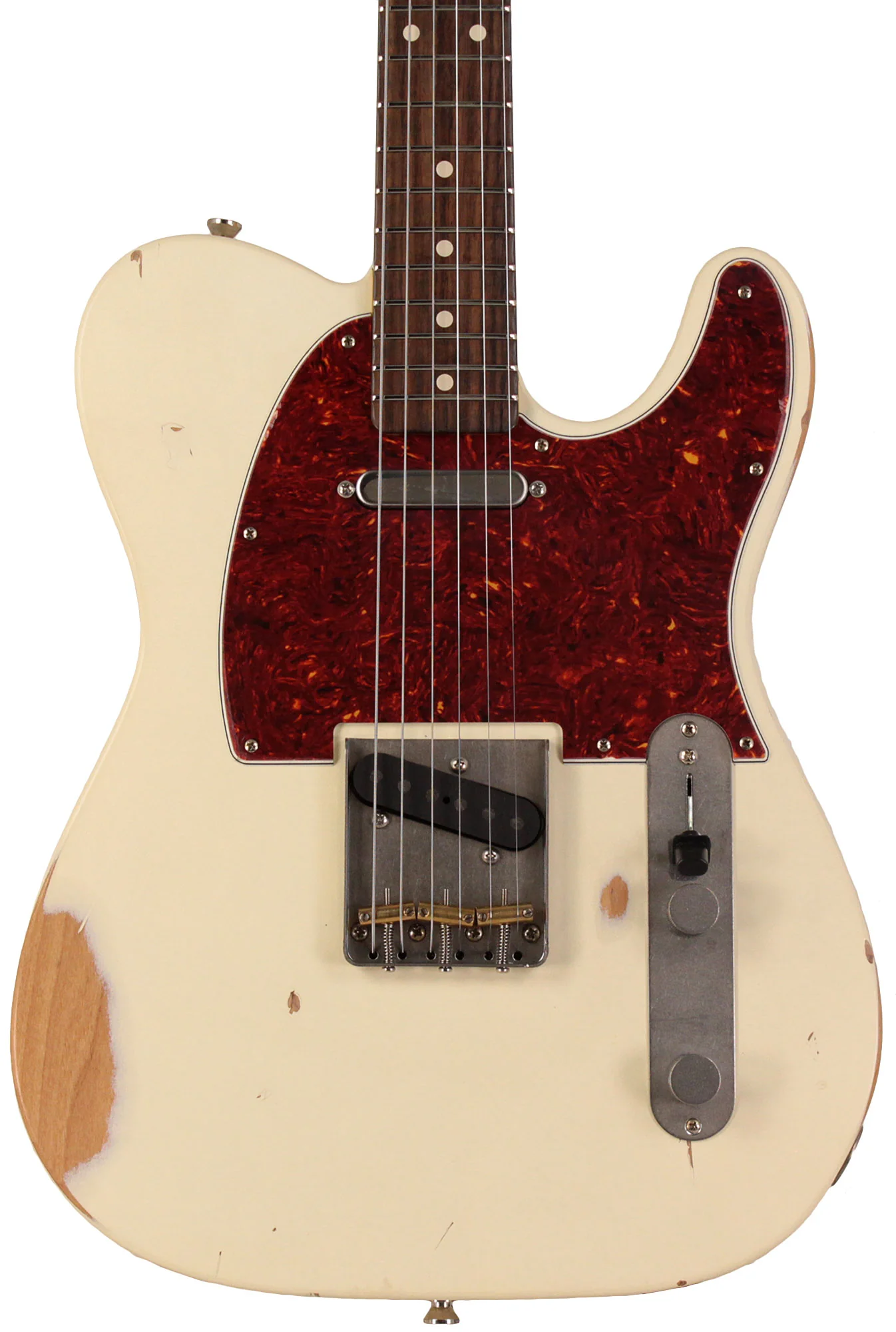 Nash T63 Guitar, Olympic White, Tortoise Shell, Medium Aging - Image 5