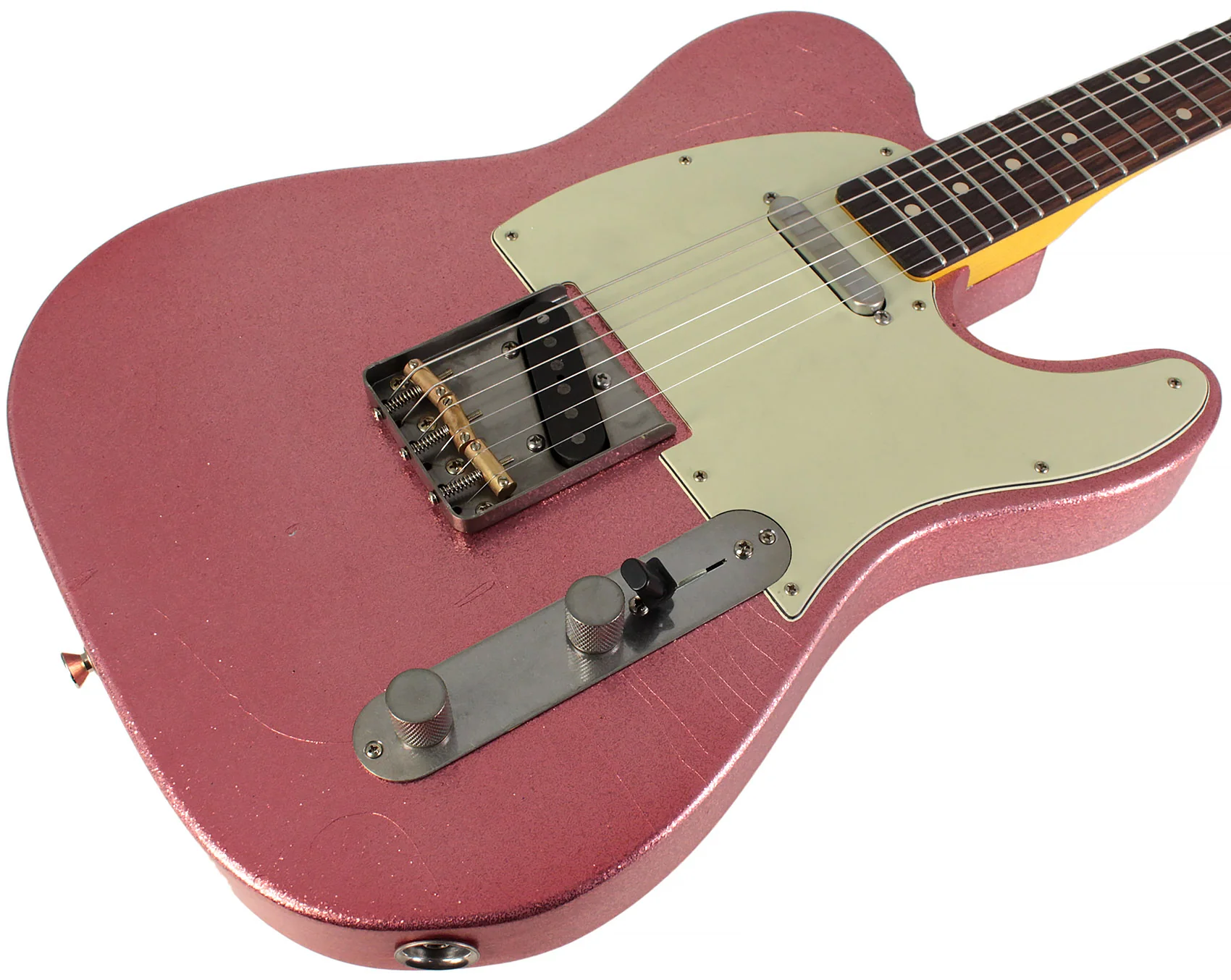 Nash T63 Guitar, Vintage Pink Sparkle, Light Aging - Image 2