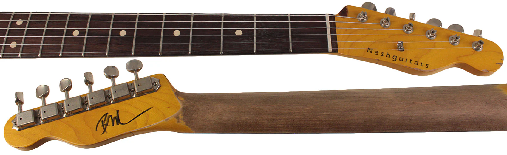 Nash T63 Guitar, Sonic Blue over 3 Tone Sunburst, Heavy Aging - Image 8