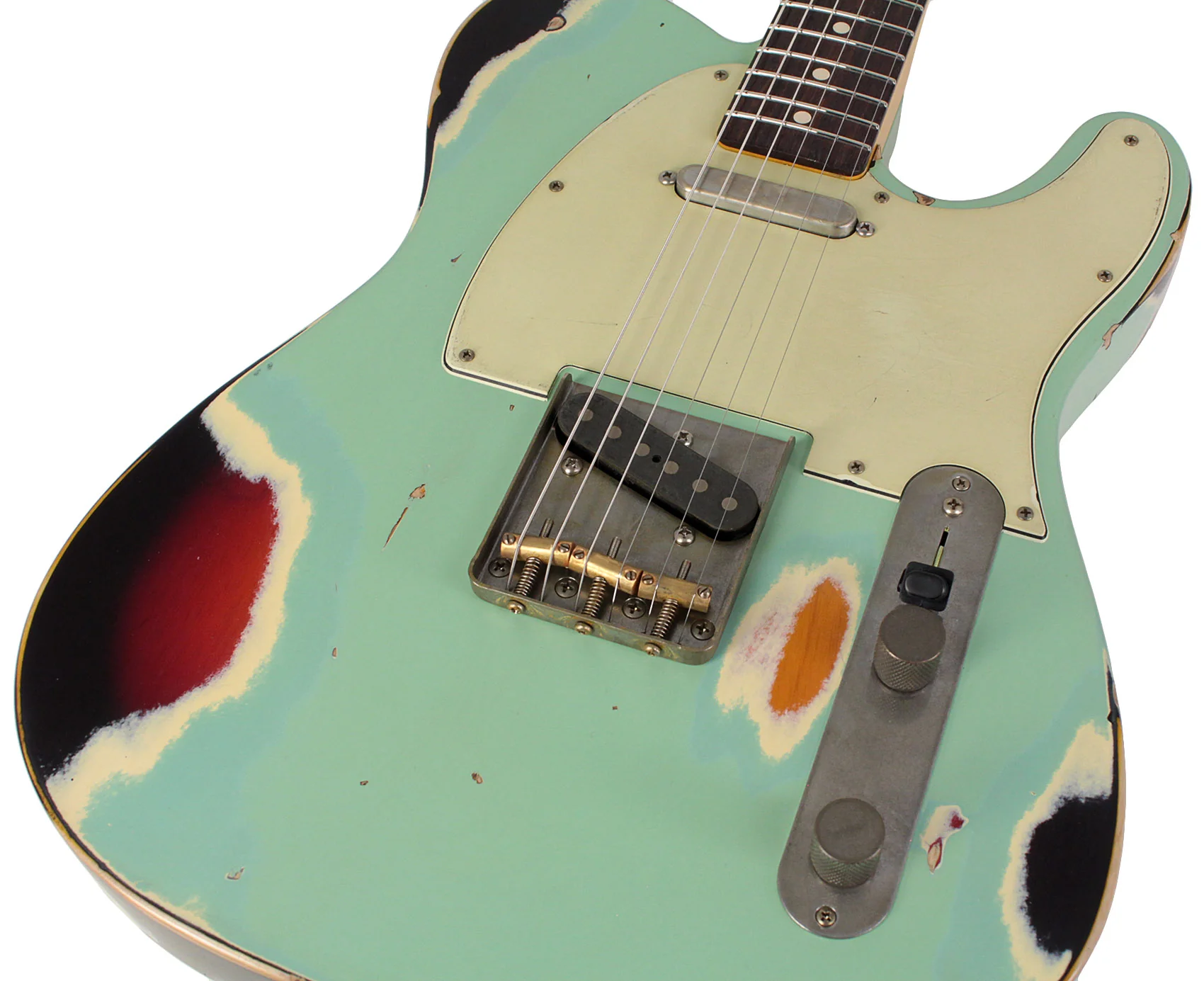 Nash T63 Guitar, Surf Green over 3 Tone Sunburst - Image 3