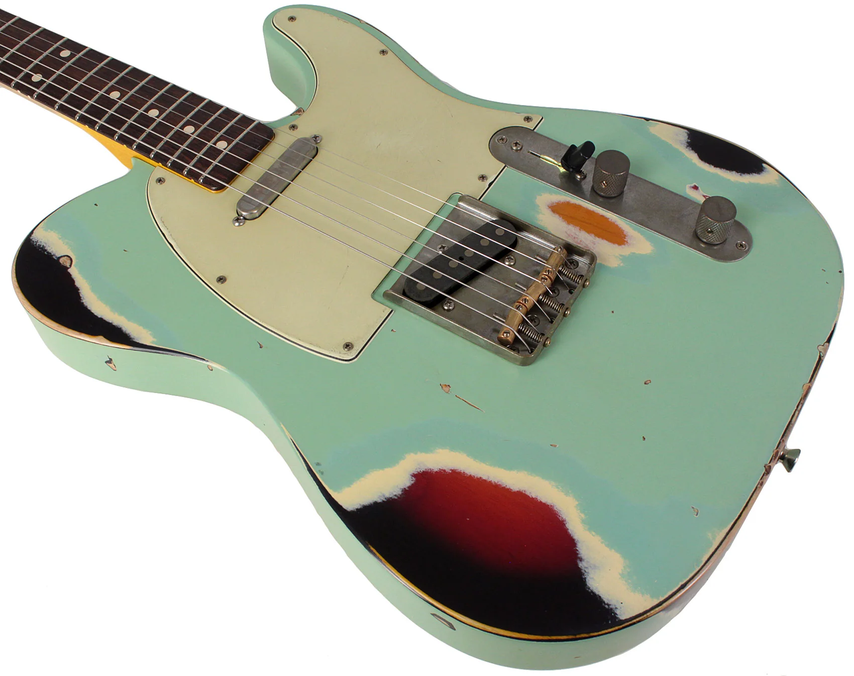 Nash T63 Guitar, Surf Green over 3 Tone Sunburst - Image 4