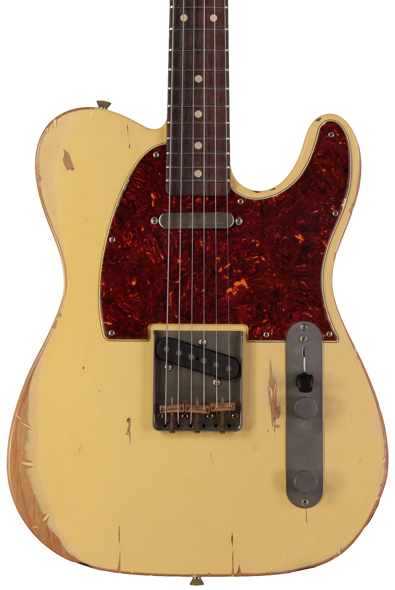 Nash T63 Guitar, Vintage White, Heavy Aging, Tortoise Shell - Image 5