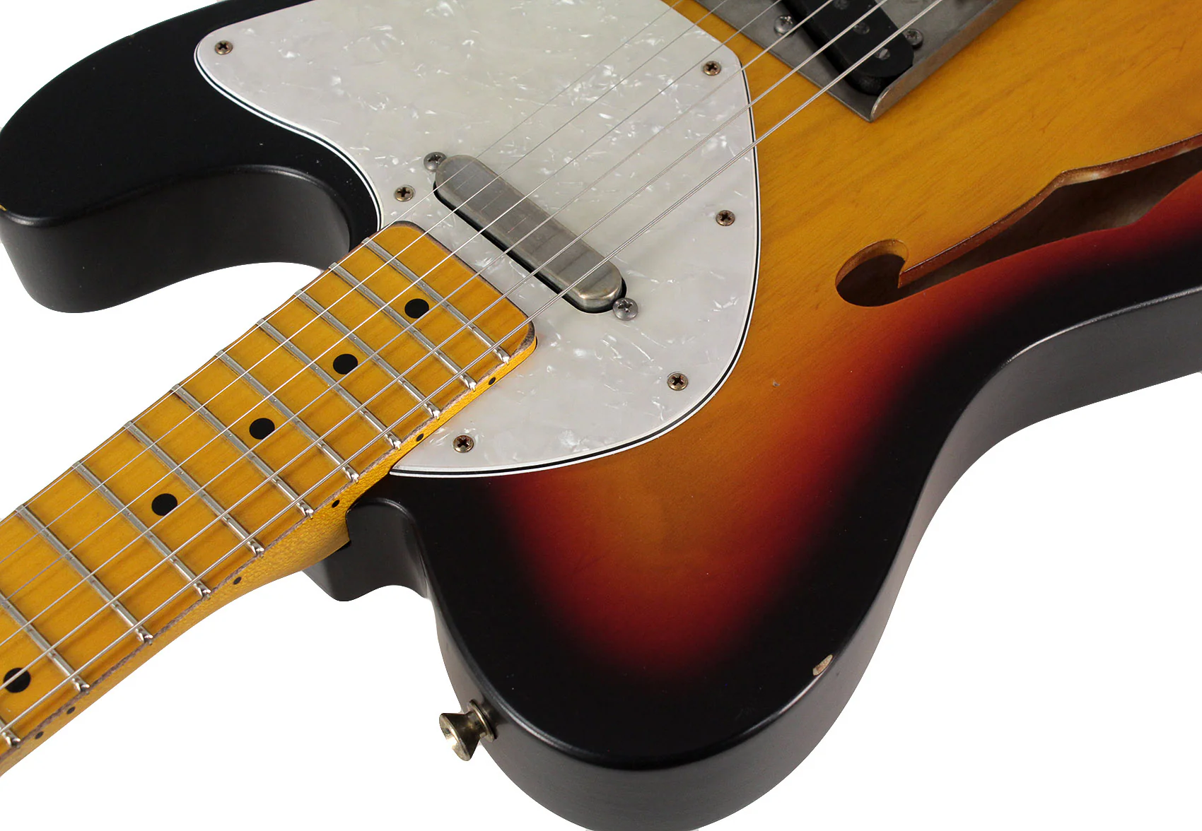 Nash T69TL Thinline Guitar, 3 Tone Sunburst - Image 6