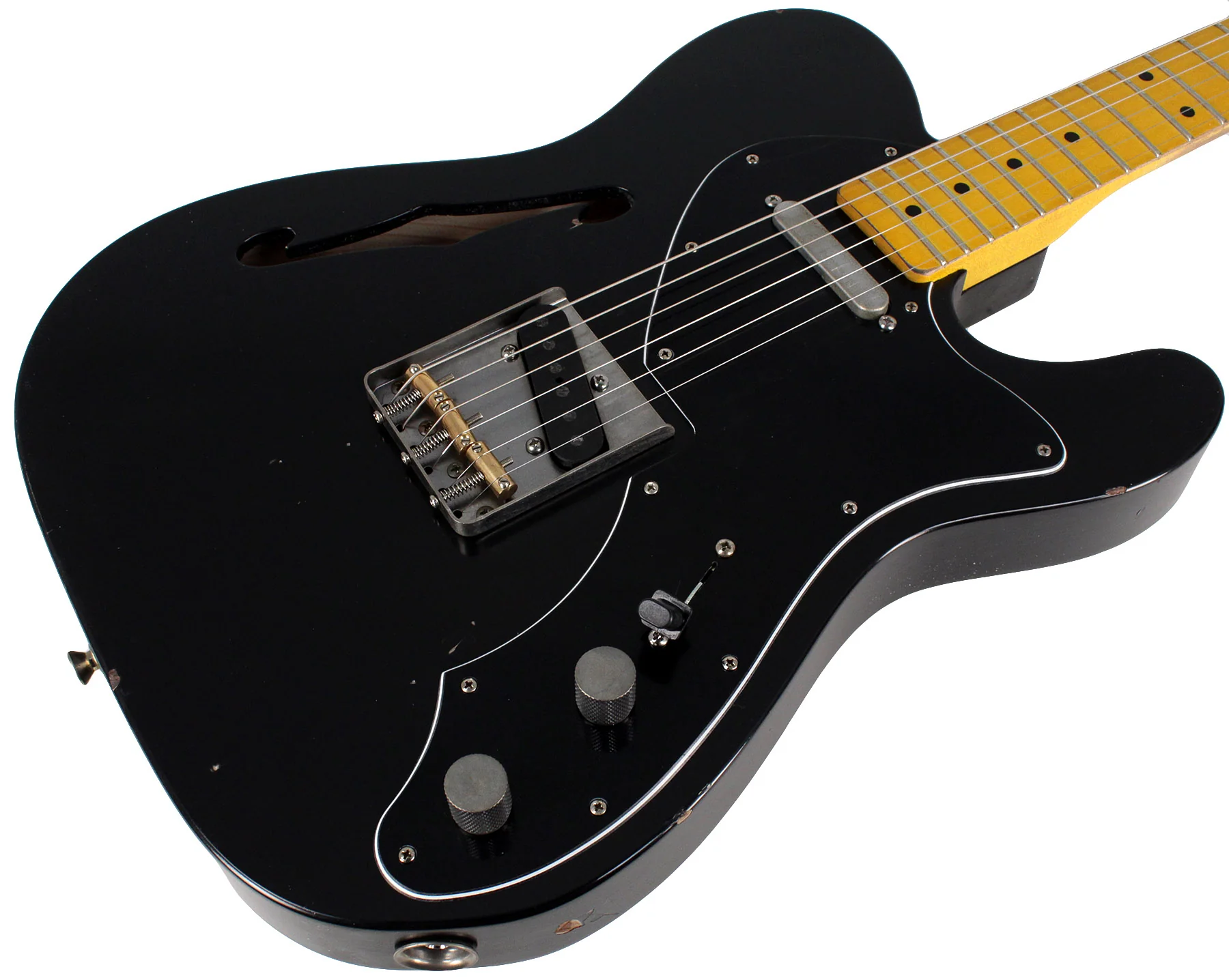 Nash T69TL Thinline Guitar, Black - Image 2