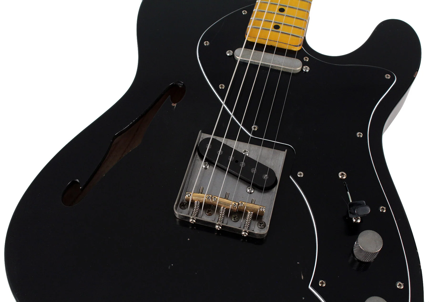 Nash T69TL Thinline Guitar, Black - Image 3