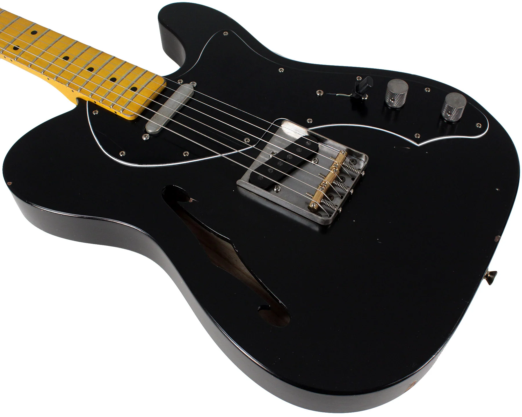 Nash T69TL Thinline Guitar, Black - Image 4