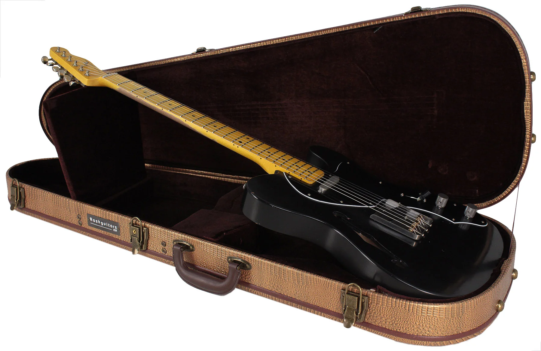 Nash T69TL Thinline Guitar, Black - Image 9